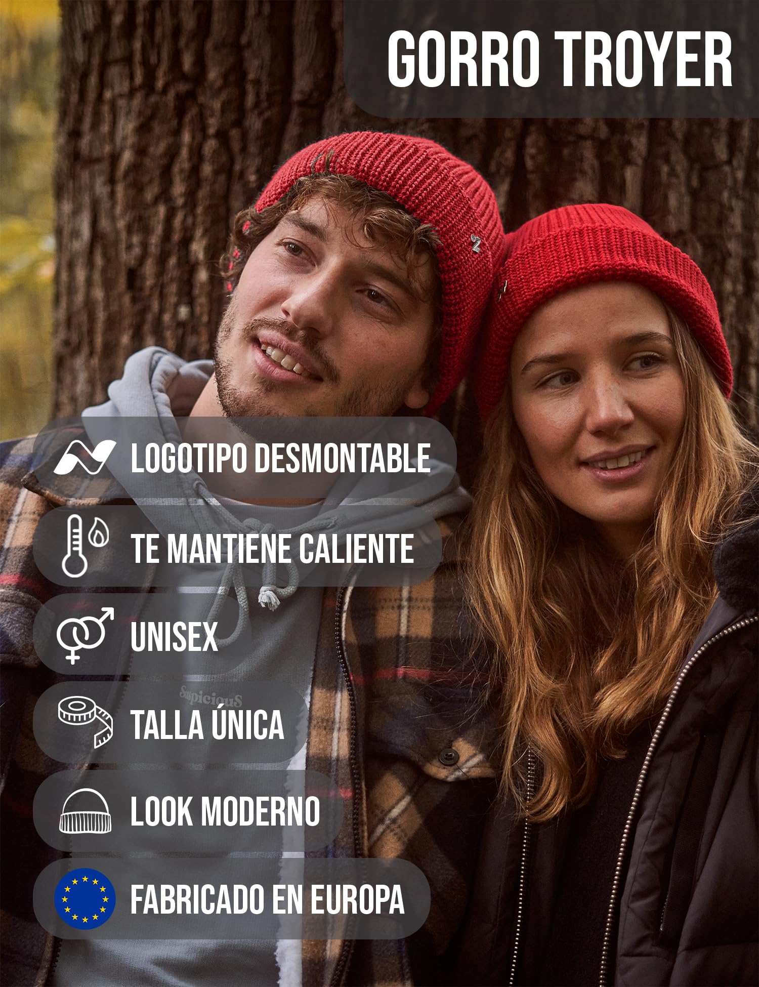 NYTTED® Gorro Lana Virgen Hombre y Mujer – Gorros Lana Virgen Estilo Troyer, Made in Germany, en 100% Lana Virgen Gorro Invierno Hombre