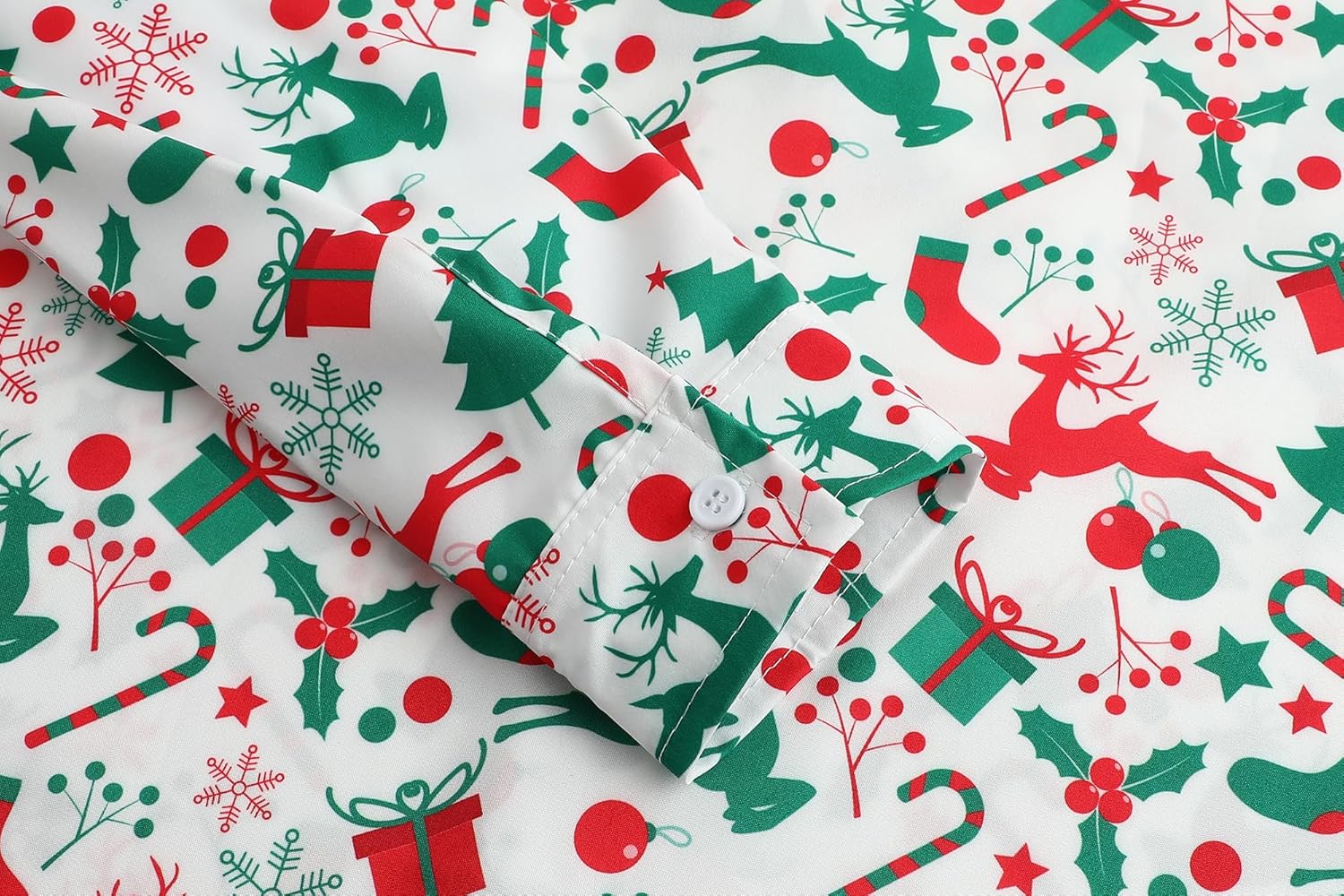 Men's Christmas Shirt Santa Claus Long Sleeve Button Down Shirts Ugly Christmas Shirts for Men - Image 6