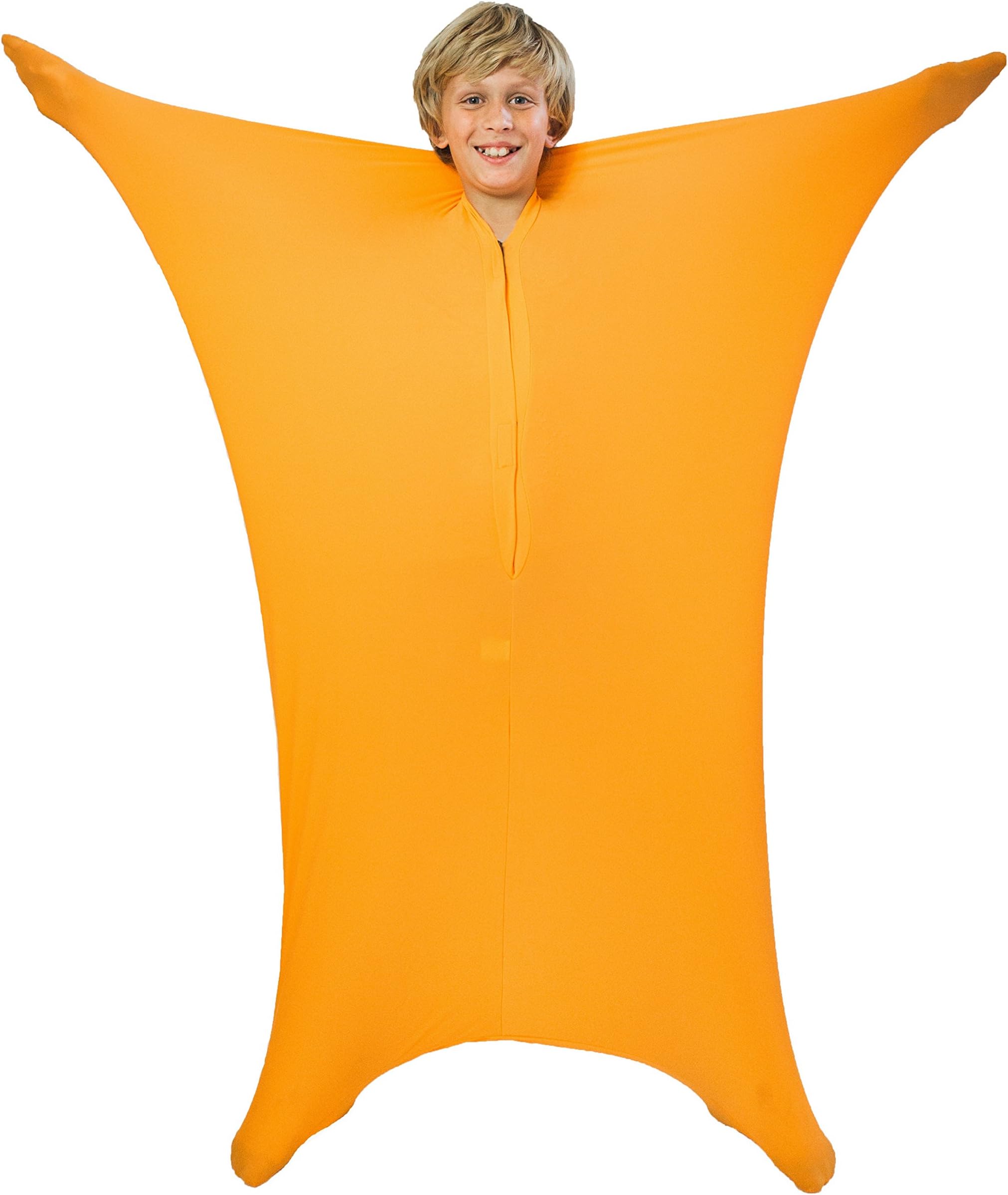 Everyday Educate Sensory Sack Body Socks - for Autistic & Sensory Processing Disorders - Deep Pressure Simulation Body Blanket Great for Dynamic Movement Medium 47" L by 27" W (Orange)