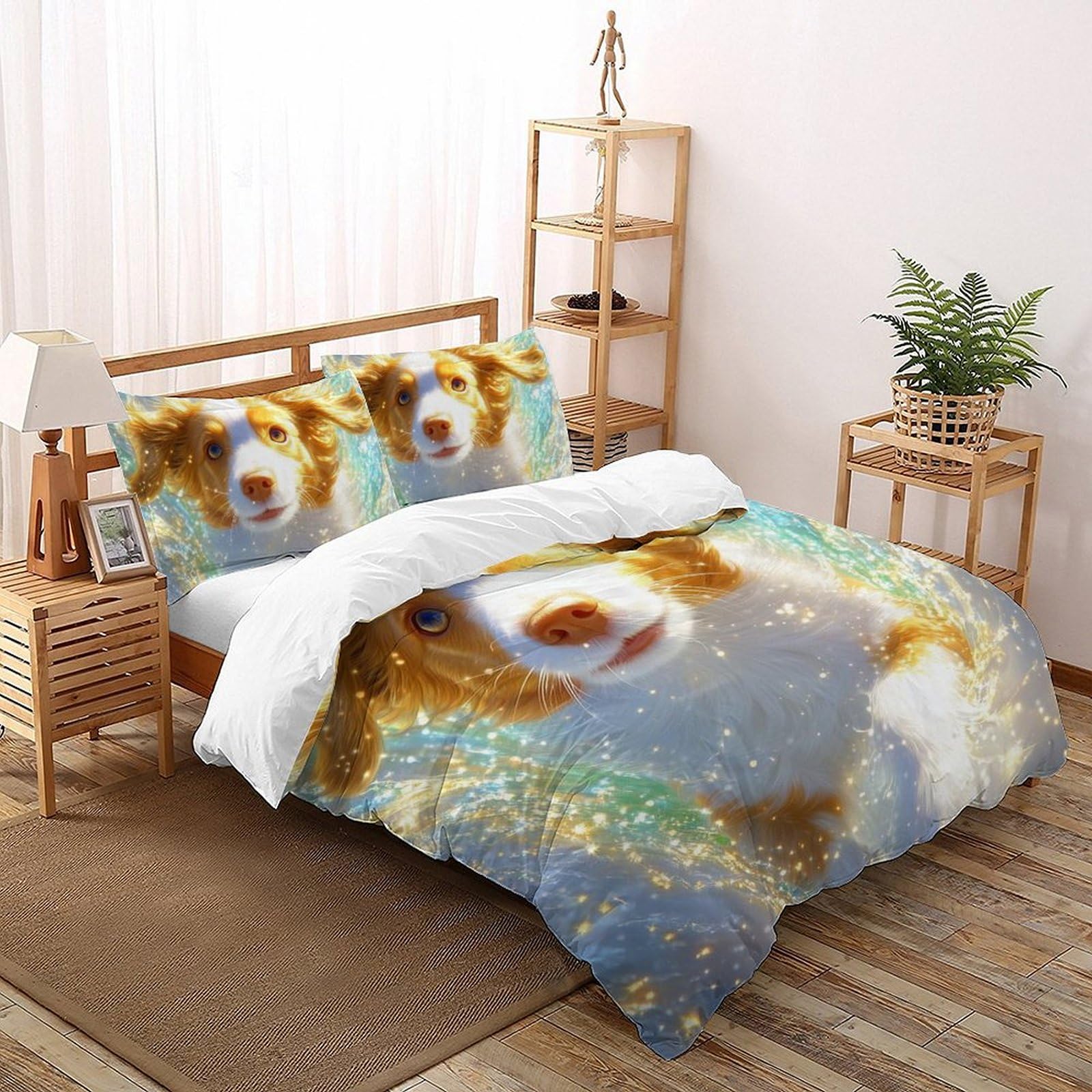 Housse de couette microfibre 200x200cm imprimé 3D douce et infroissable