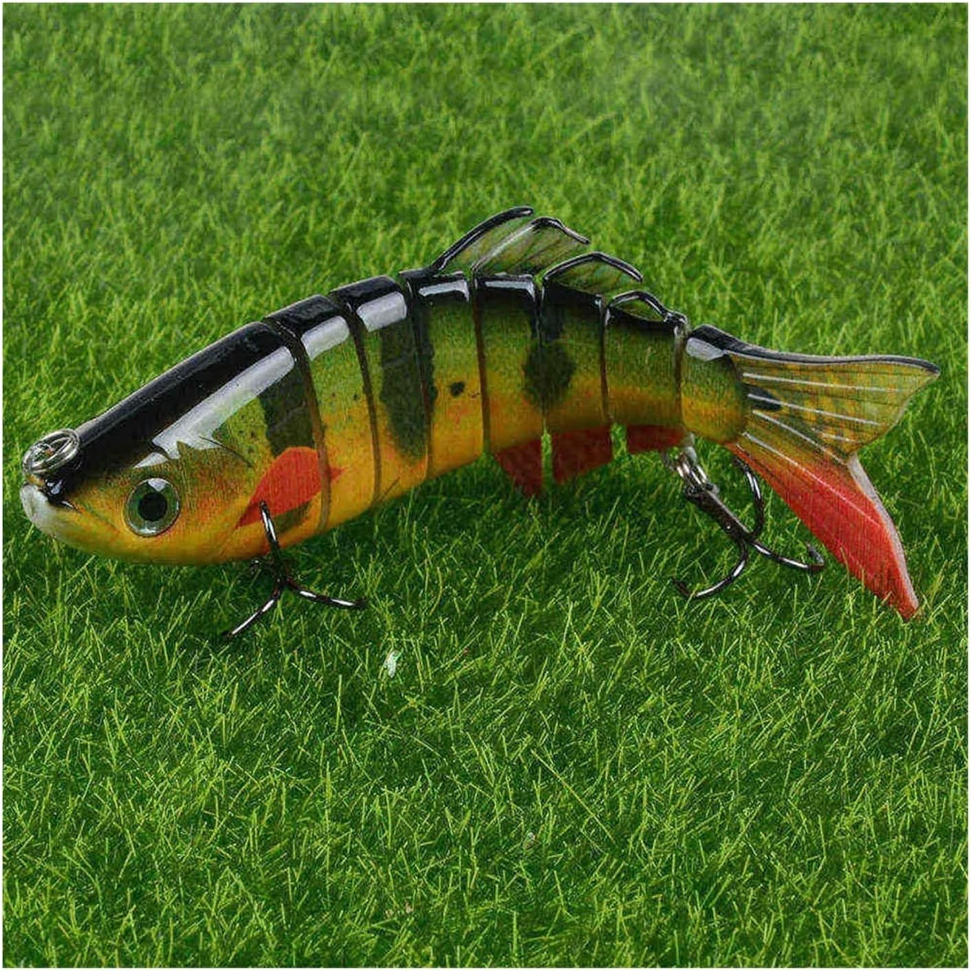 5Pcs 11cm 22.5g Bass Fishing Lure 8 Segmented Multi Jointed Swimbaits with Treble Hook Sinking Bionic Hard Bait for Trout Perch Carp