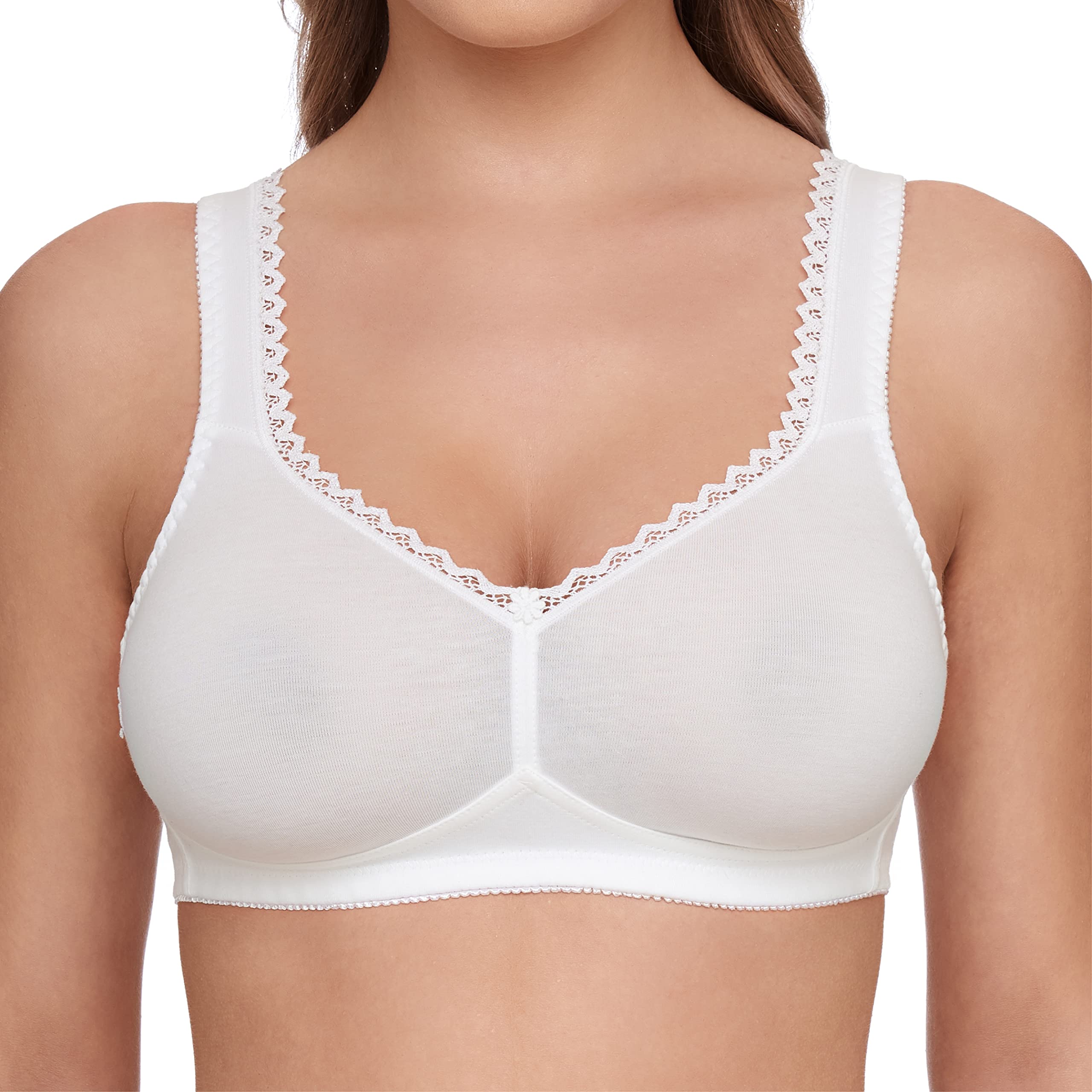 Susa Women's Non-Wired Bra, White (003), 38C,(Manufacturer size 85C)