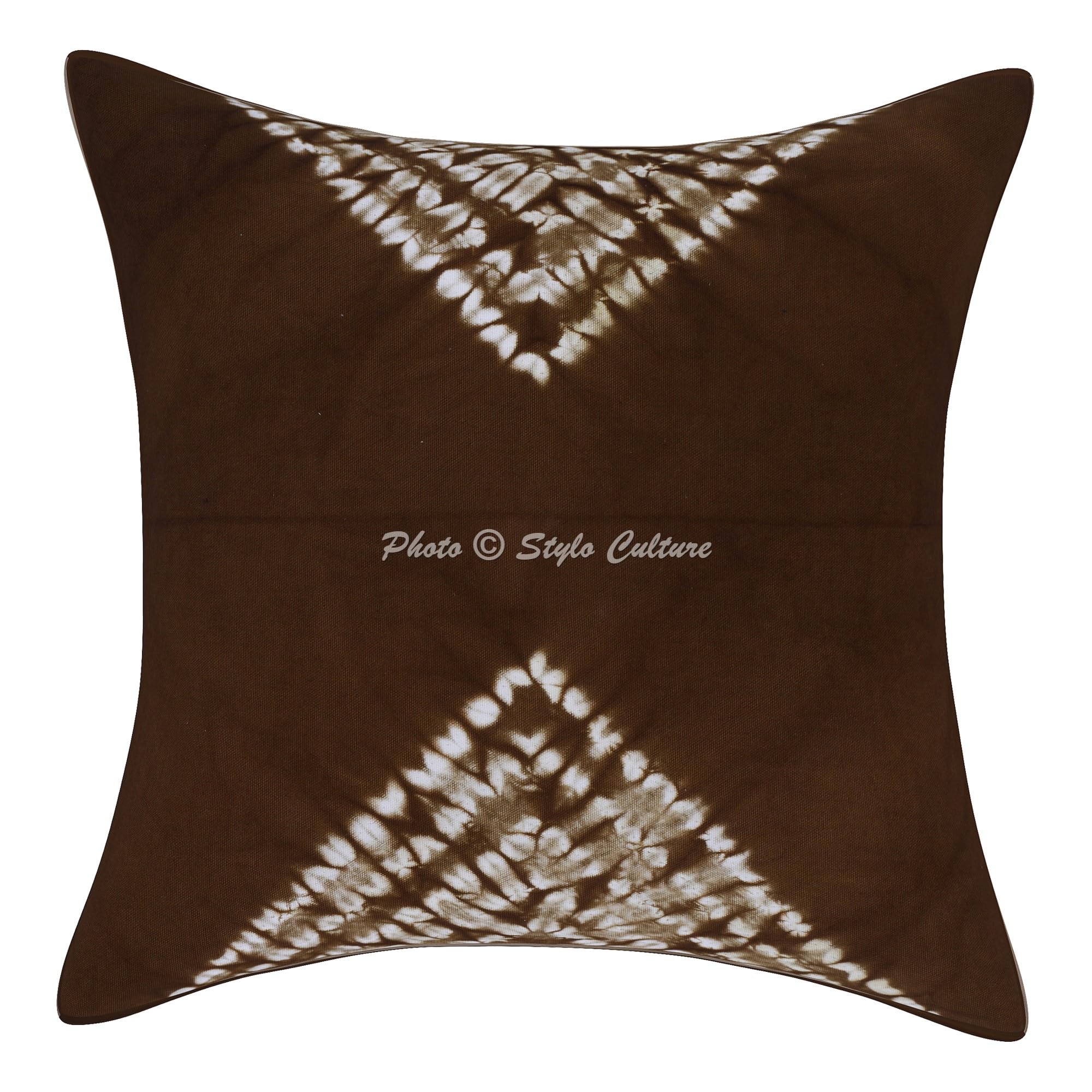 Bohemien Dekorativ Baumwolle Sofa Kissenbezüge 50x50 cm Braun Dekokissen Shibori Tie Dye Wohnzimmer Couch Kissenhullen Batik Quadrat Dekokissenbezüge Kissen Bezüge - 5 STK.