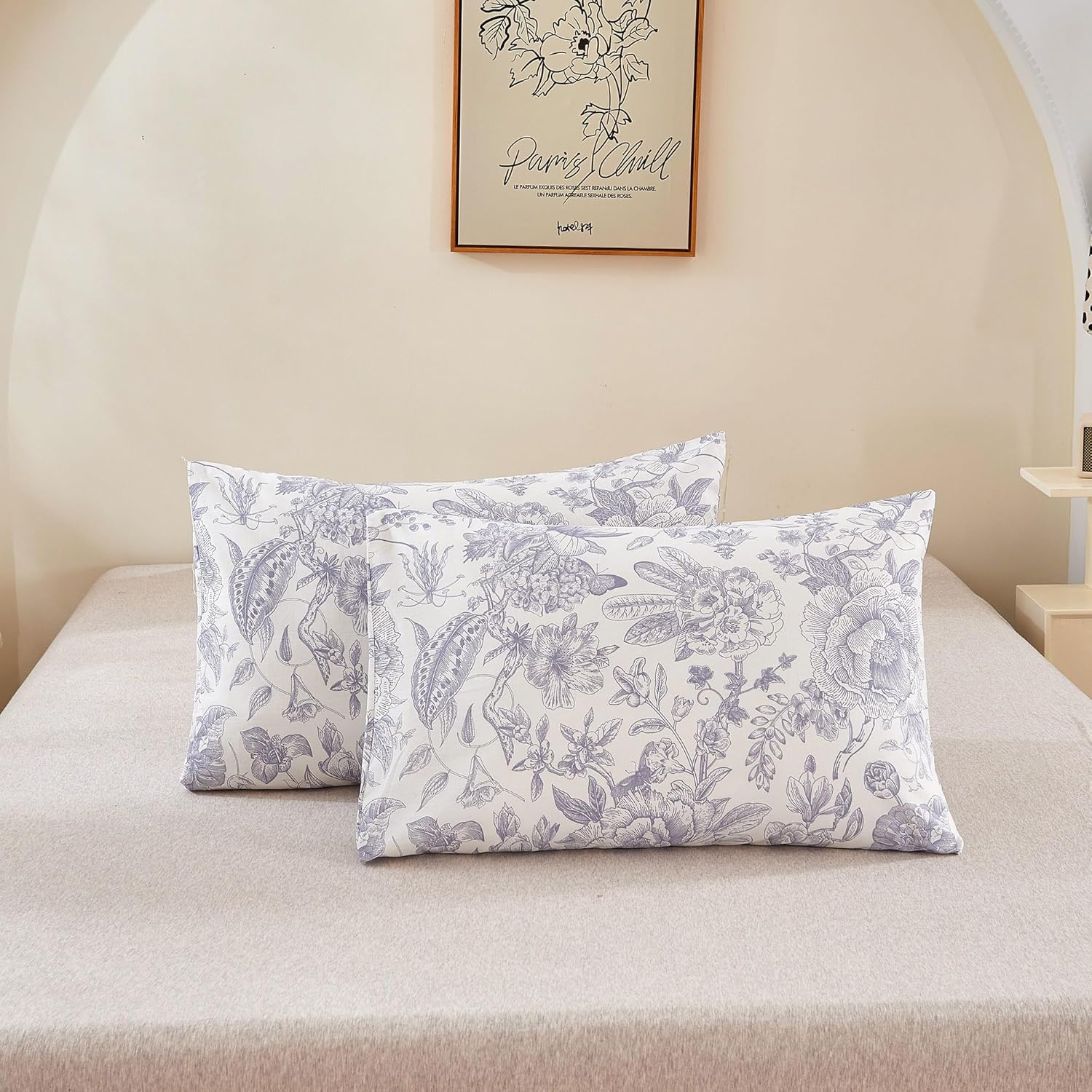 ECOCOTT 2 Pack Pillowcase Standard Size with Vintage Floral Pillow Cases Set, 100% Cotton Standard Pillow Covers Envelope Closure (Standard, 20"x26") - Image 2