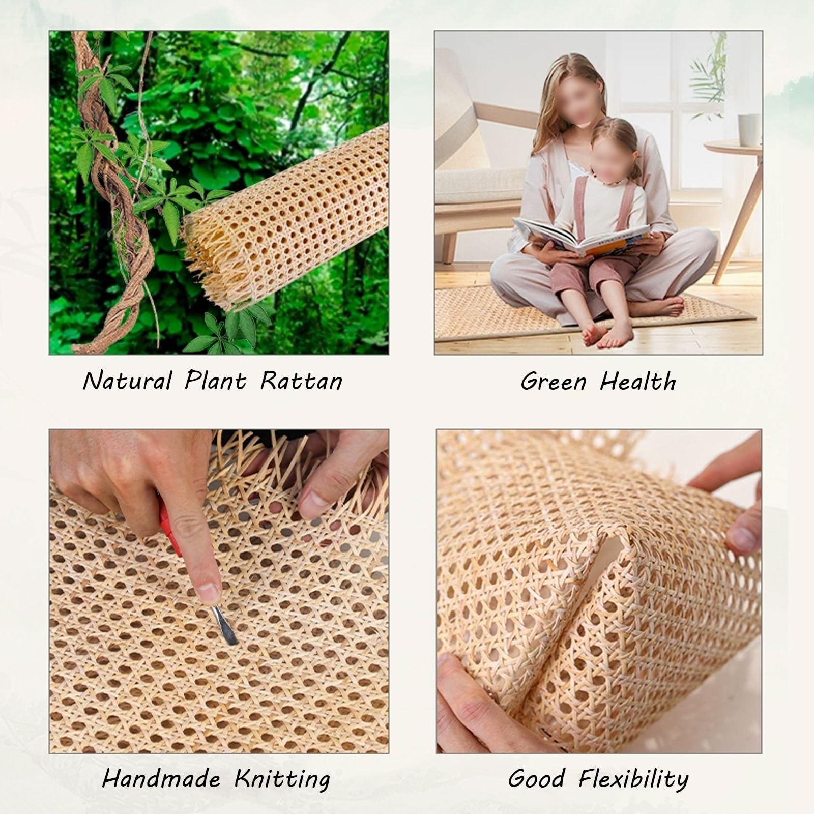 Rejilla de Mimbre Natural, Ratan Rollo Mimbre, Rollo de Ratán 80x100cm para Muebles, Mimbre Rollo, Rattan, Rollo Ratan, Material Plano de Ratán por Metros, Decoración para Sillas(80x250cm)