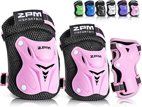 Miniatura 9 de 2PM SPORTS Rodilleras para niños, muñequeras y coderas con bolsa de cordón, juego de equipo de protección para niñas y niños, patinaje sobre ruedas,