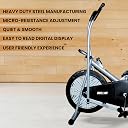 Bullar Air Bike Exercise Cycle with Moving/Stationary Handles, Adjustable Resistance with Cushioned Seat & Back Support, Max User Weight 100 Kg (Grey & Black (Air Bike with Moving Handles)) gallery image