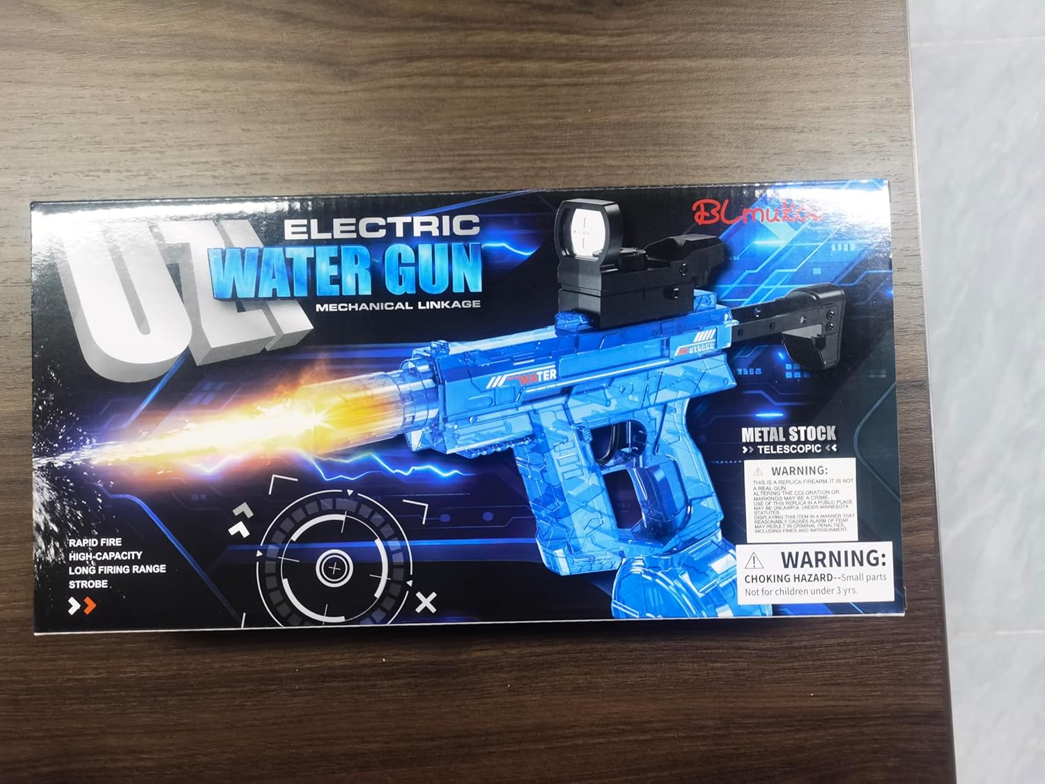 Electric Water Gun for Adults & Kids, Auto-Powered Long Range Water Blaster, Rechargeable High-Capacity Squirt Gun Toy for Outdoor Pool Beach Backyard Games (Blue)