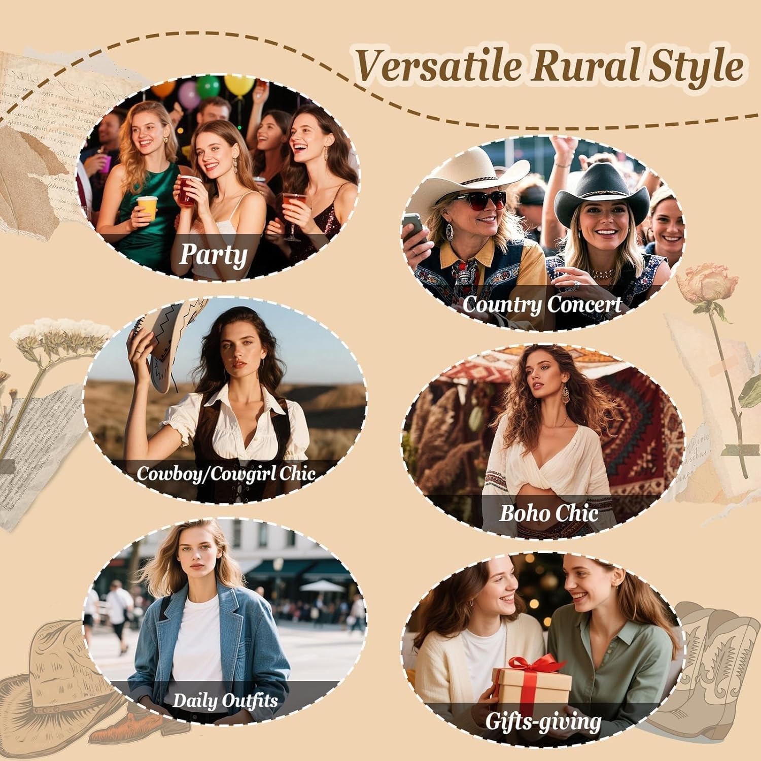 Western Earrings Western Outfit for Women Vintage Concho Earrings Oval Turquoise Dangle Earrings Rodeo Country Concert Outfits Jewelry Gifts - Image 4