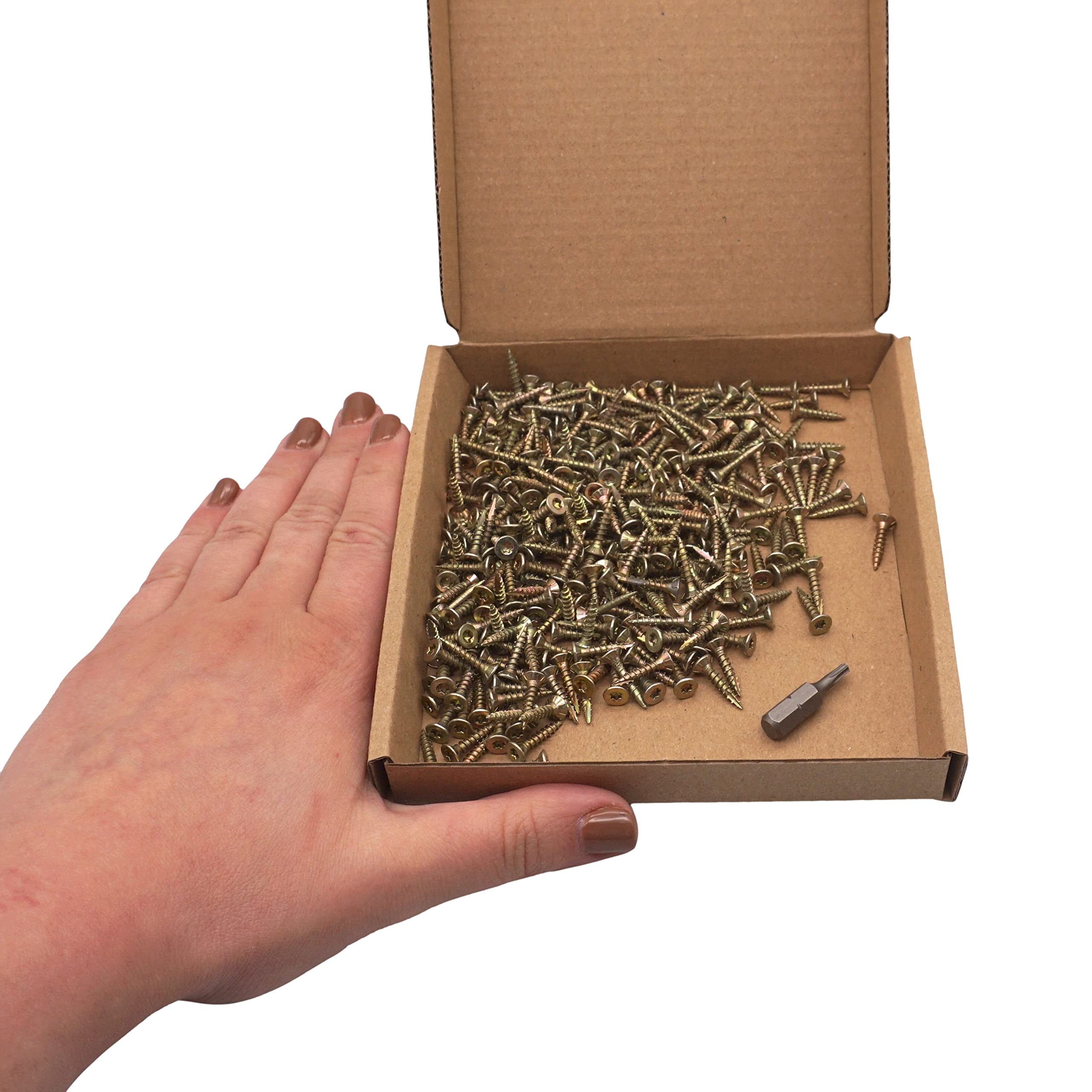 SKIR'CO (300 pcs) Zinc Plated Steel 3.0 x 16 mm Yellow Wood Screws, Countersunk Head, Torx Head, Type 17, Chipboard Screws - Image 4