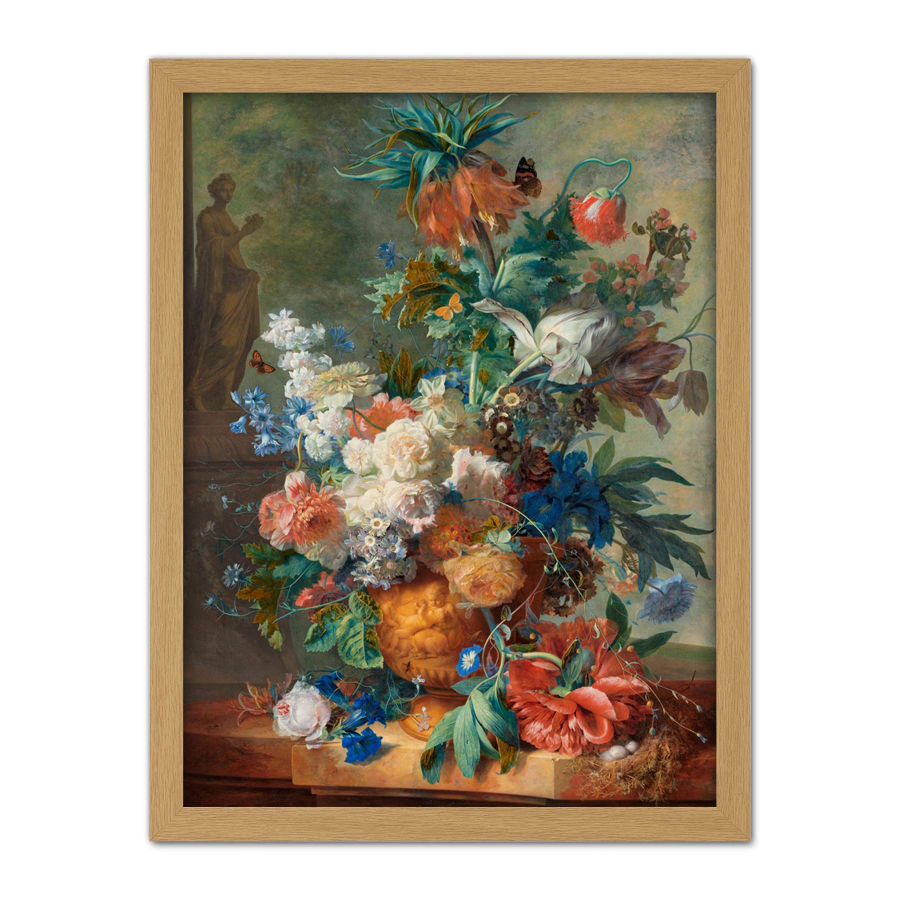 Artery8 Jan Van Huysum Still Life With Flowers Painting Artwork Framed Wall Art Print 18X24 Inch