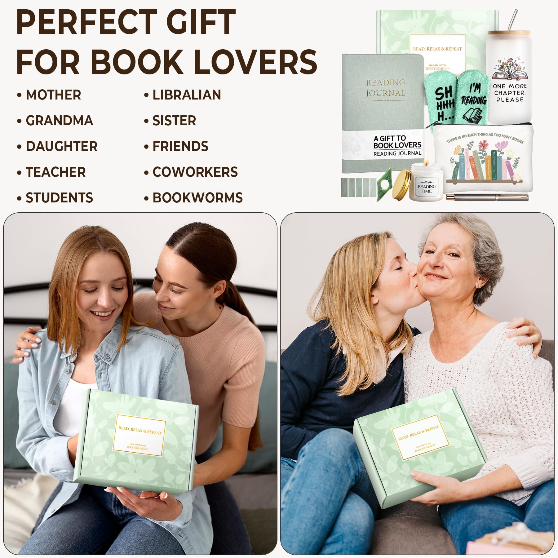 Book Lover Gifts for Women - Book Gifts for Book Lovers Bookish Gift Items - Reading Accessories Books Club Gift Readers Present for Bookworm Mom - Mothers Day Gifts
