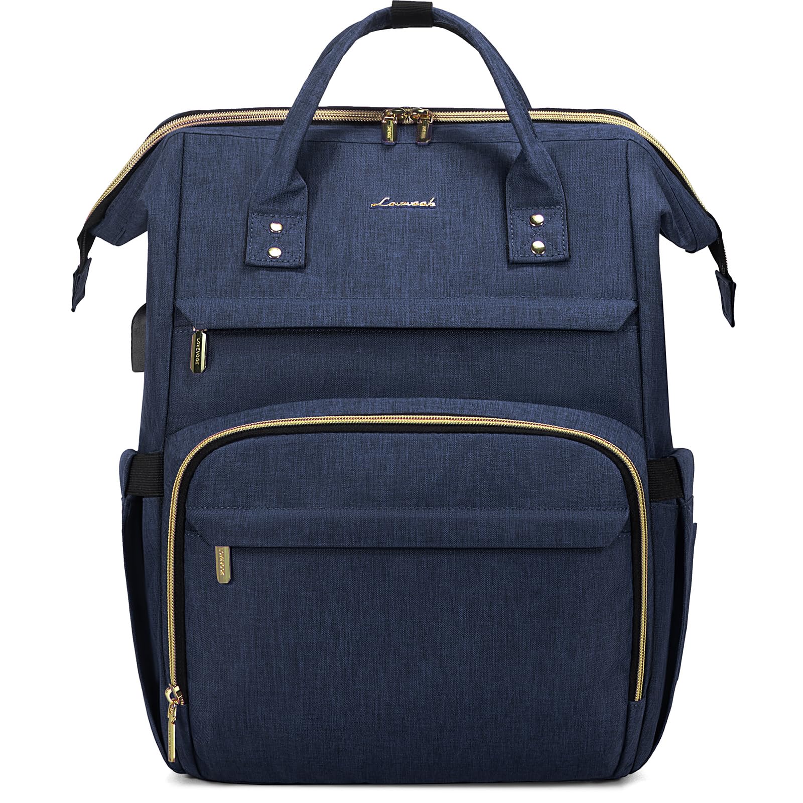 LOVEVOOK Rucksack Damen, Wasserdicht Laptoprucksack 17 Zoll Groß Backpack Schulrucksack Tasche Mädchen Teenager mit USB Ladeanschluss, Rucksäcke Daypacks für Schule Arbeit Uni Business Büro Blau