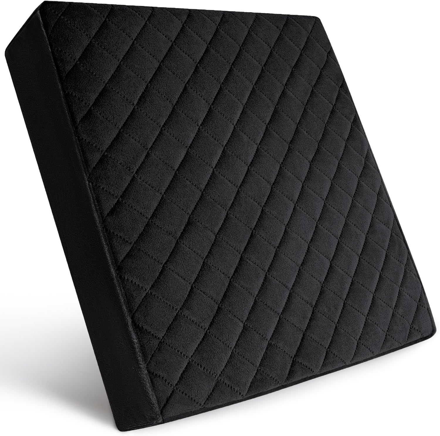 Firm 18x18x3 Memory Foam Seat Cushion for Home, Office, Car - Washable Velvety Cover with Waterproof Layer & Non-Slip Base - Booster Cushion - Sciatica & Back Pain Relief - Gray