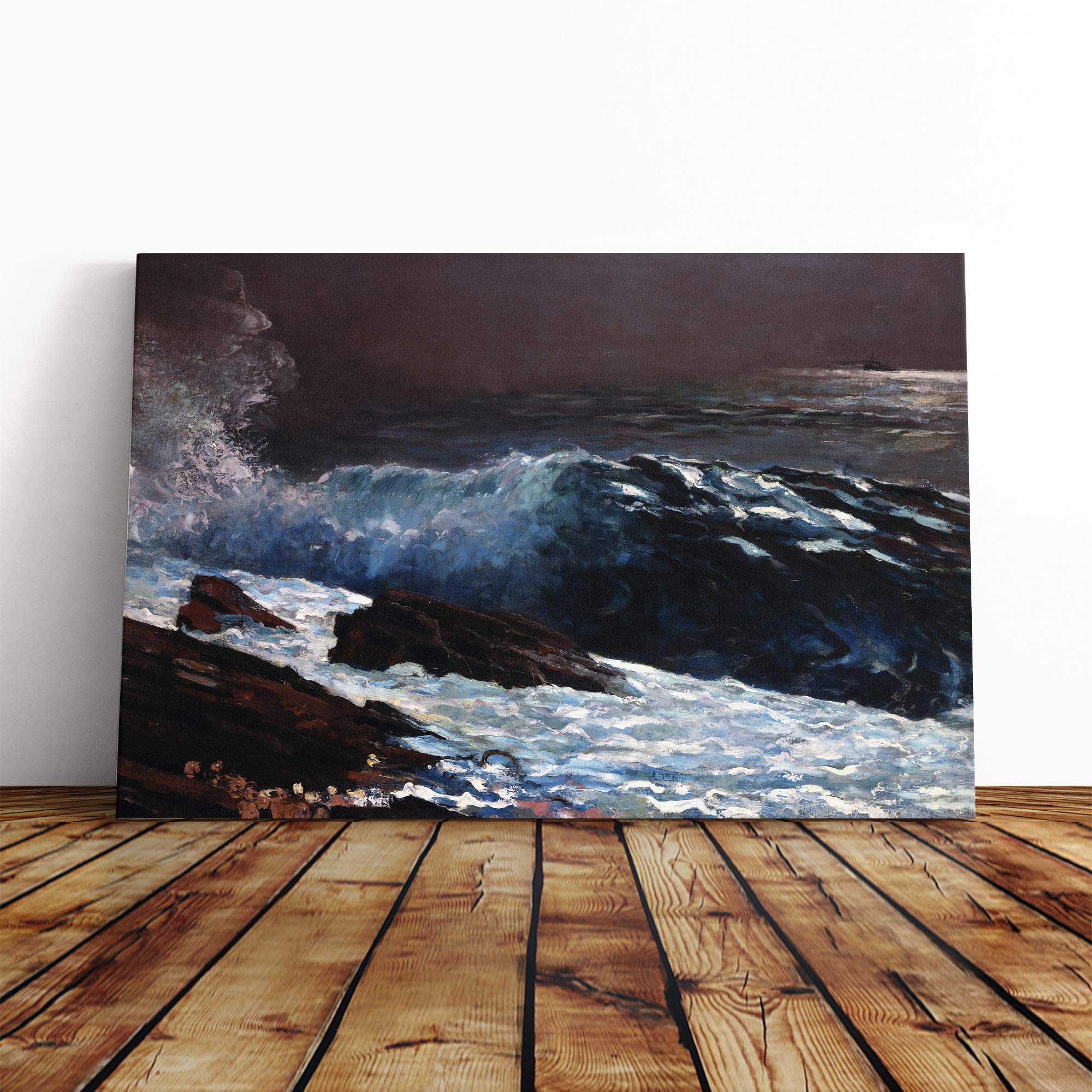 Winslow Homer Sunlight on The Coast Canvas Print | Gallery Wrapped 30mm Frame Wall Art | 30x20 inches | Ready to Hang | Modern Seascape Picture | Living Room Bedroom Lounge Office