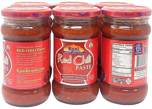 Miniatura 2 de Rani Red Chilli - Tarro de vidrio de 10.58 onzas (10.58 oz), paquete de 5+1 gratis, vegano, sin gluten, sin OMG, sin colores, origen indio