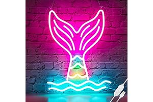 Enchanting Mermaid Tail Neon Lamp: Illuminate Her Room with Wonder