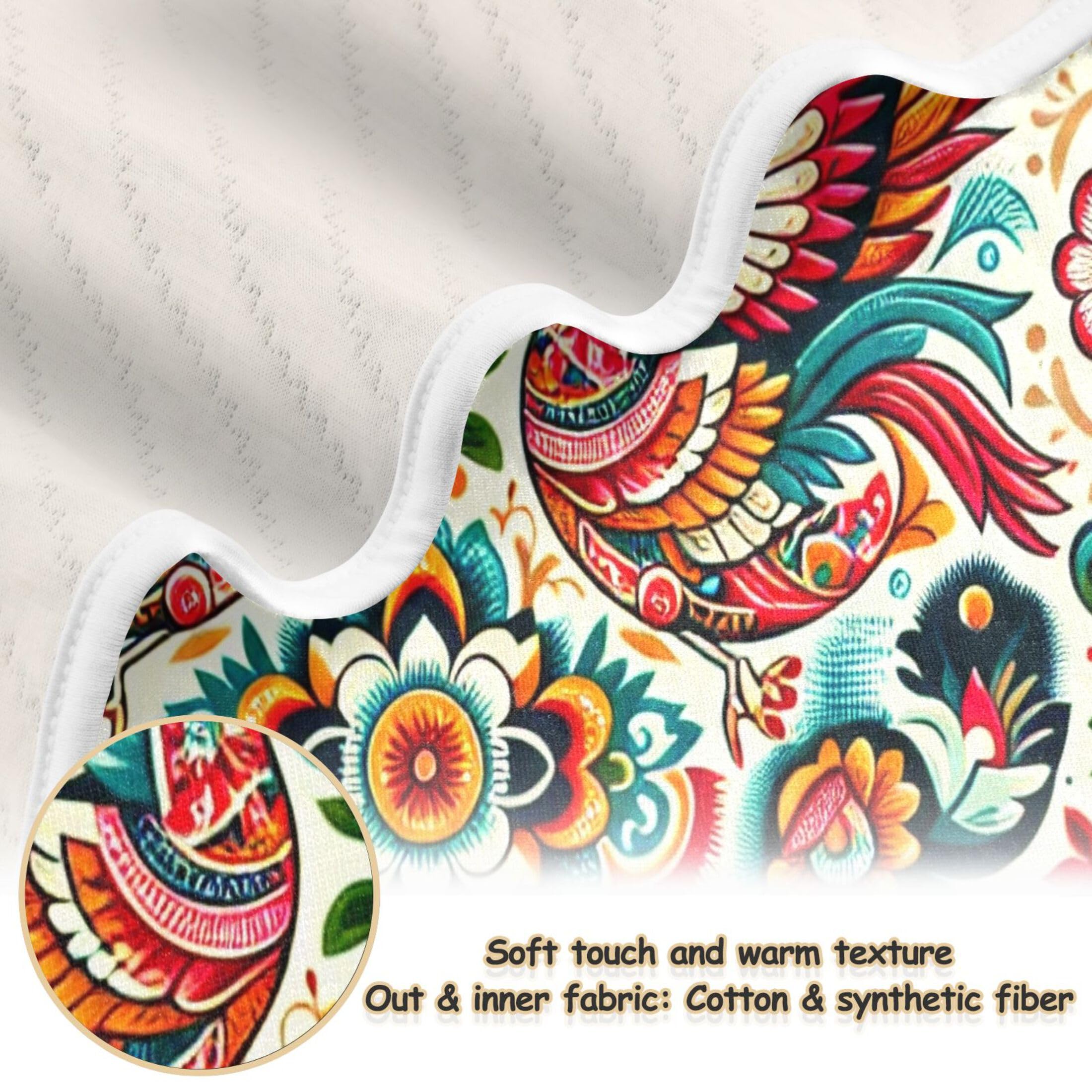 Burbuja Traditional Pattern Baby Blanket for Boys Girls, Nursery Soft Warm Swaddling Receiving Baby Blankets, 30x40 in Toddler Blanket