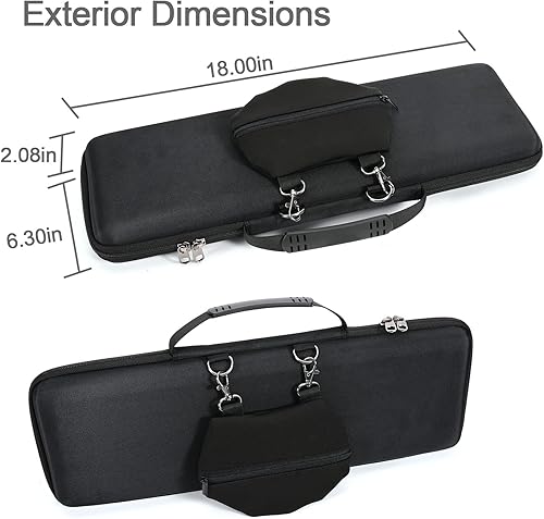 Miniatura 6 de RAIACE Estuche rígido de almacenamiento compatible con teclado mecánico inalámbrico de rendimiento iluminado Logitech MX (solo funda), color negro