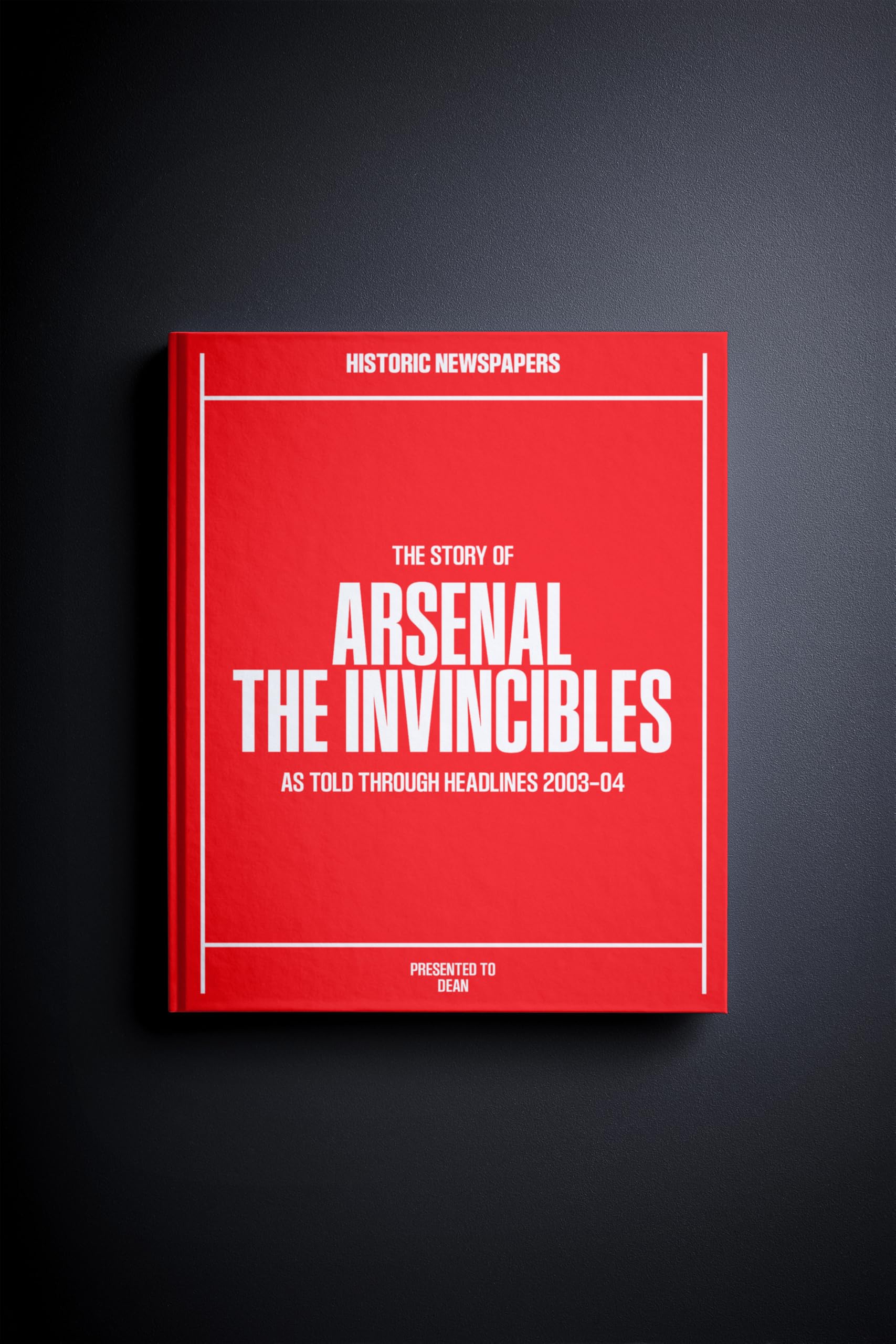 Personalised Arsenal Invincibles Football Newspaper History Book — image 1