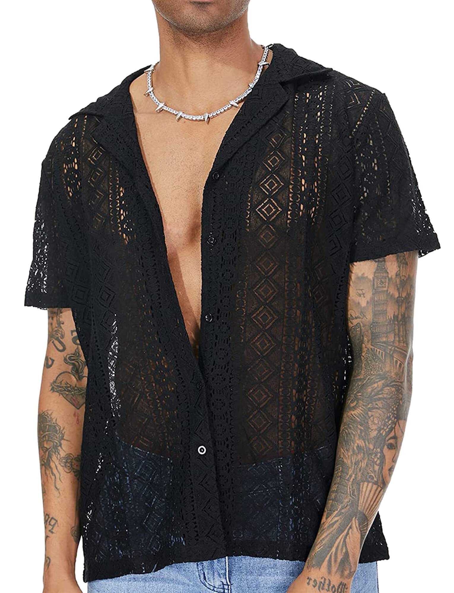 Hommes Été Chemise Floral Manches Courtes Décontracté Boutonné Hommes Été Chemise Floral Manches Courtes Décontracté Boutonné