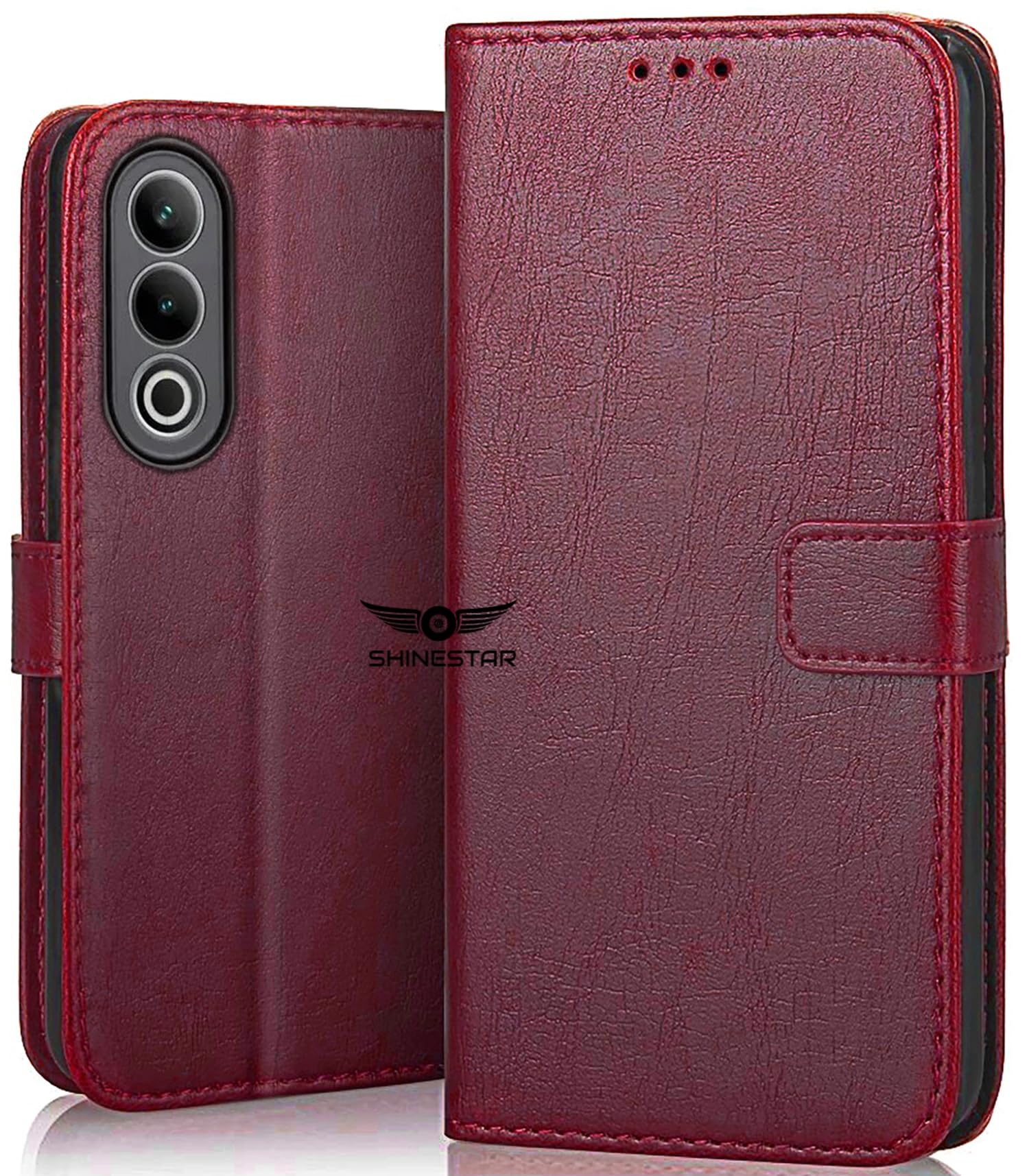 SHINESTAR OnePlus Nord CE 4 5G Flip Back Cover | PU Leather Flip Cover Wallet Case with TPU Silicone Case Back Cover for OnePlus Nord CE 4 5G - Blood Red (B0D1LDQTRJ) Amazon Price History, Amazon Price Tracker
