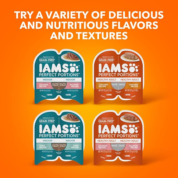 IAMS Perfect Portions Alimento Húmedo para Gatos Adultos, Paquete Variado Atún y Salmón, 12 Bandejas miniatura 9