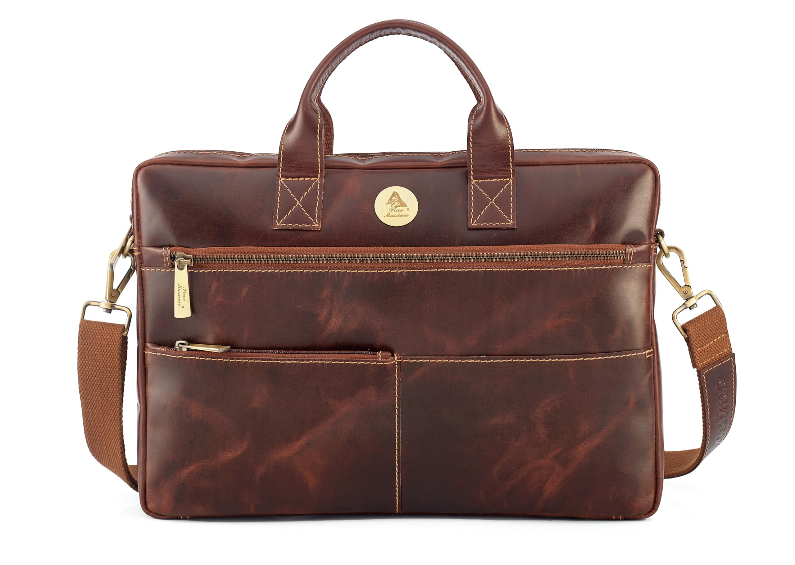 picco massimo Men's Leather Messenger Bag - Stylish Office Accessory | Elegant Design and Convenient Storage for 14-inch Laptop-picture-45