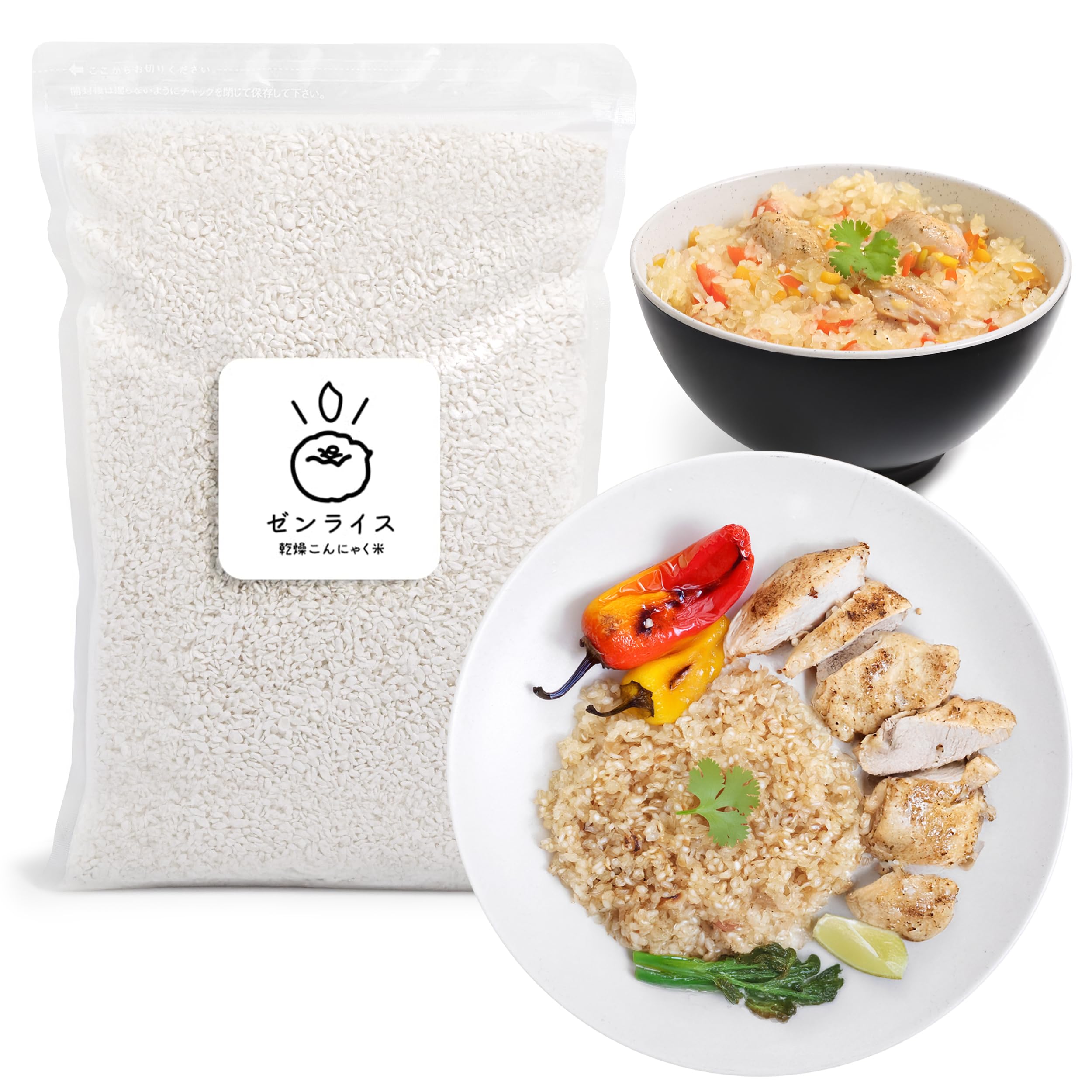 【Izukappa Zen-Rice from Japan】Dry Konjac Rice, 35 oz (1000 g) No Sugar, No Fat, Low Calorie, Freezeable, Vegan-Friendly, Zero Gluten, Ready to Eat.