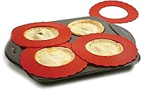 Vista 3 de Norpro Silicone Mini Pie Pan Shields, Set of 4, 6 inch, Red