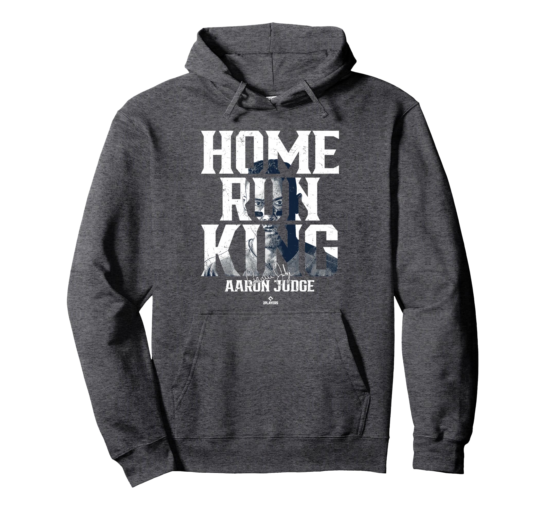 Home Run King Portrait Aaron Judge New York MLBPA Pullover Hoodie