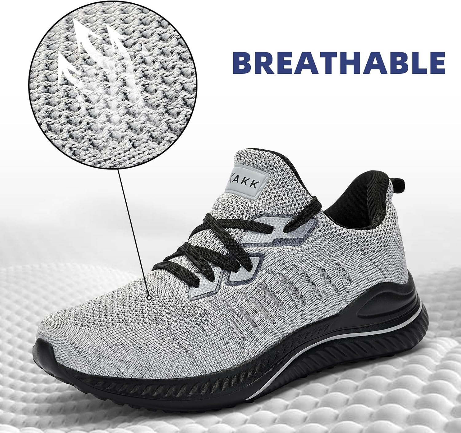 Akk Mens Wide Sneakers - Slip On Memory Foam Walking Shoes Breathable Non Slip Tennis Running Shoe Ultra Lightweight Comfortable Workout Gym Jogging and Casual Sports - Image 5