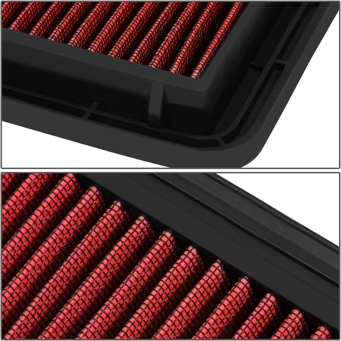 Compatible with Subaru Impreza / WRX / STI Reusable & Washable Replacement High Flow Drop-in Air Filter (Red)