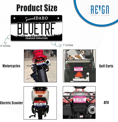 Miniatura 4 de Bleu Reign BRGiftShop - Placa de metal con nombre personalizable, llavero con diseño del estado de Idaho