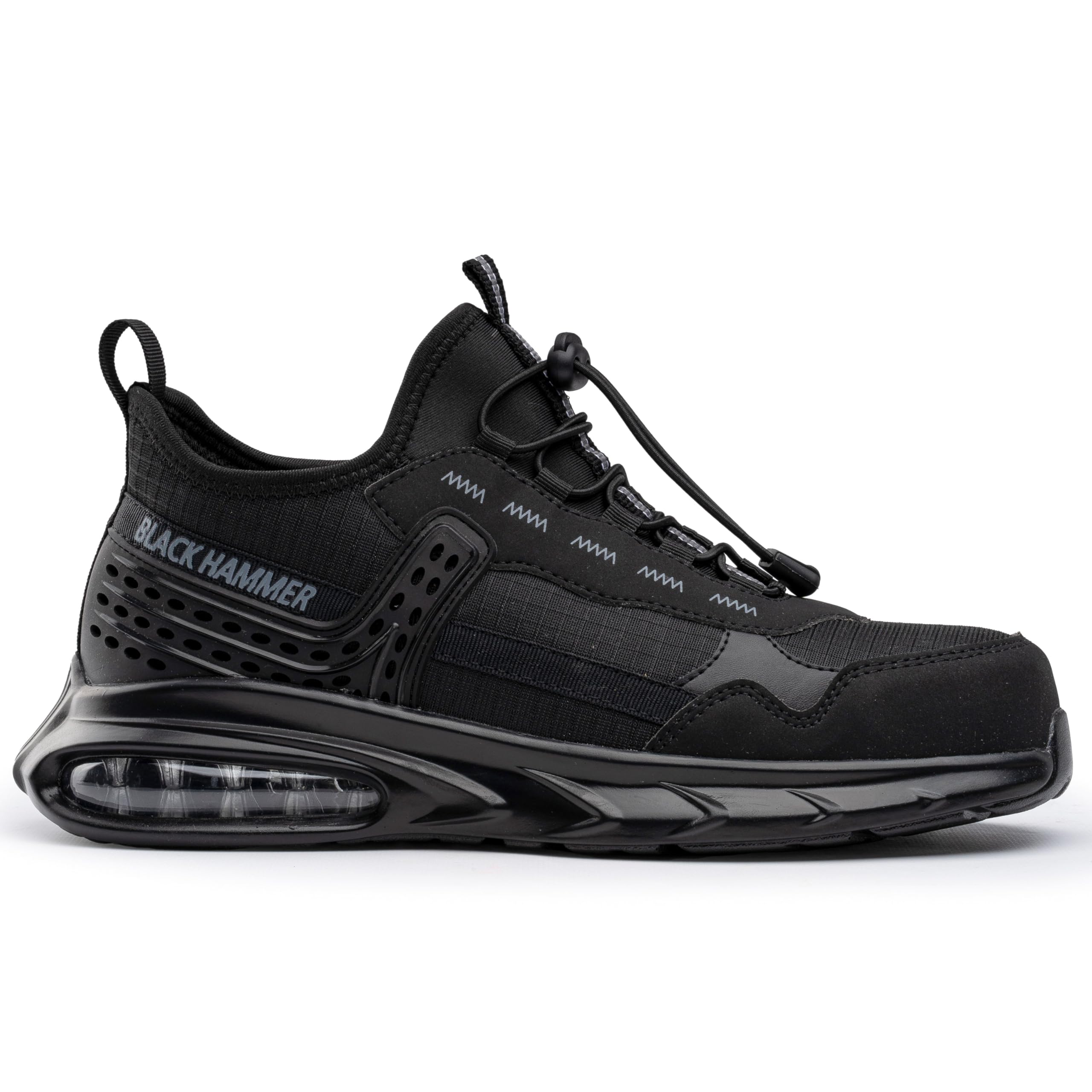 BLACK HAMMER Scarpe da Ginnastica di Sicurezza Leggere Uomo - Comfort con Cuscinetti d'Aria, Scarpe da Lavoro Antiscivolo, Calzature utilitarie Senza Metallo 4499