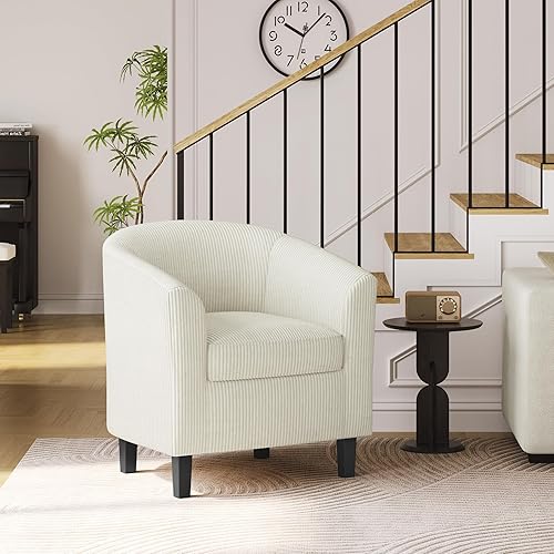 Miniatura 68 de Yaheetech Silla de club de cuero, silla decorativa de piel sintética, sillón moderno para sala de estar con patas de madera y asiento acolchado para