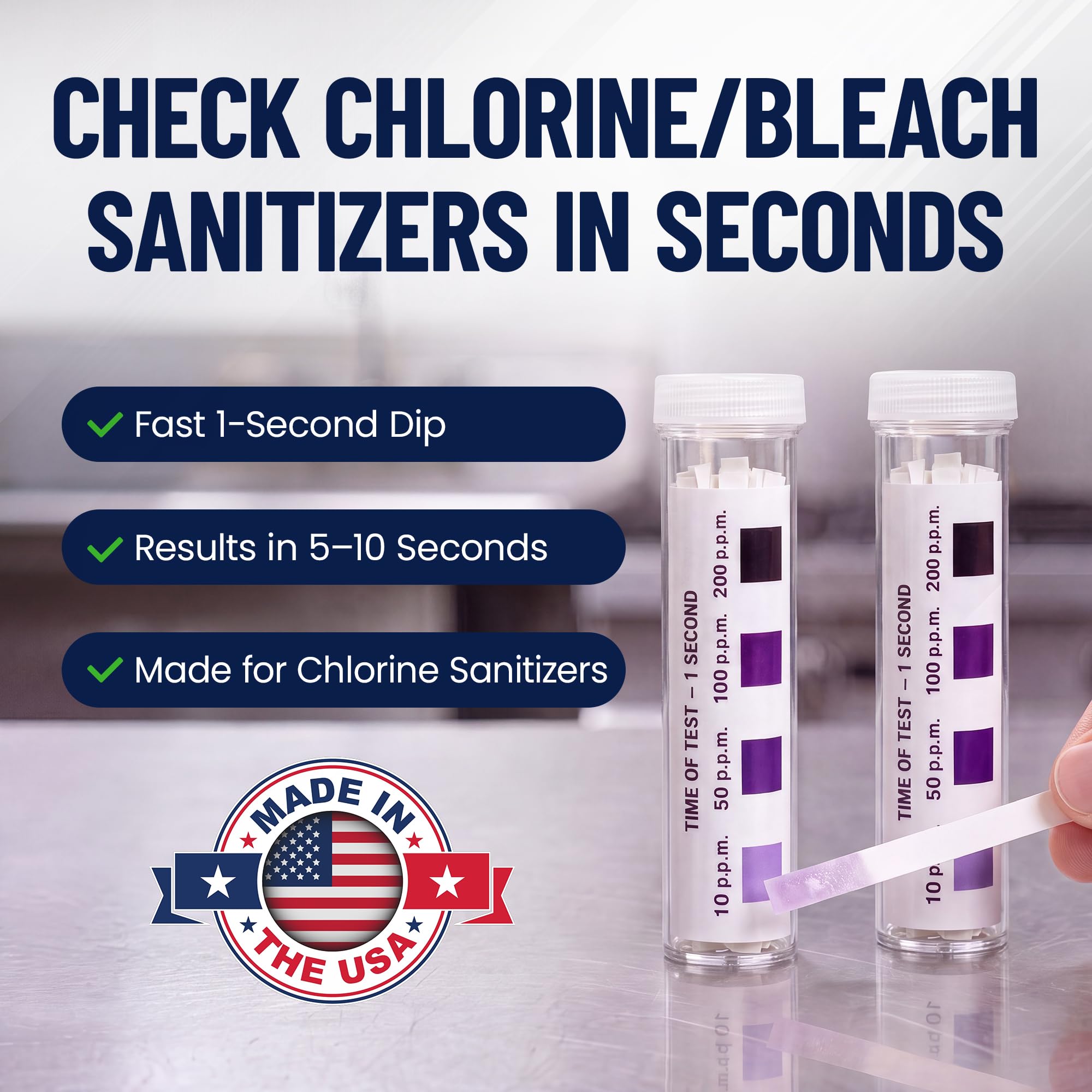 FryOilSaver Co. Chlorine Test Strips, 0-200PPM, 100 Sanitizer Strips — Amazon image 2