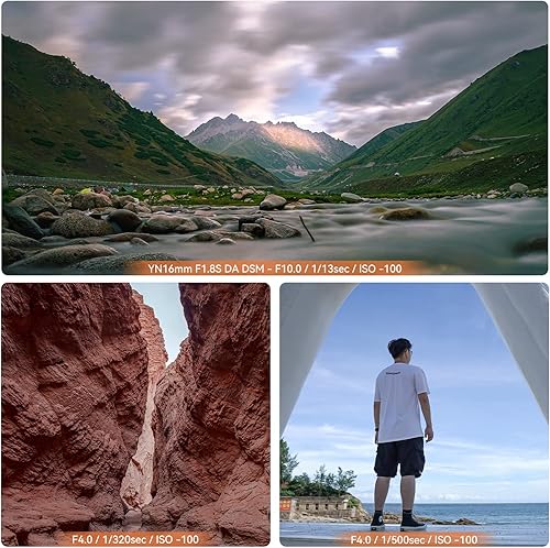 Miniatura 4 de Yongnuo Lente YN16MM F1.8S para Sony E-Mount, lente Prime gran angular de 0.630 in, lente de enfoque automático con marco APS-C de gran apertura F1.8