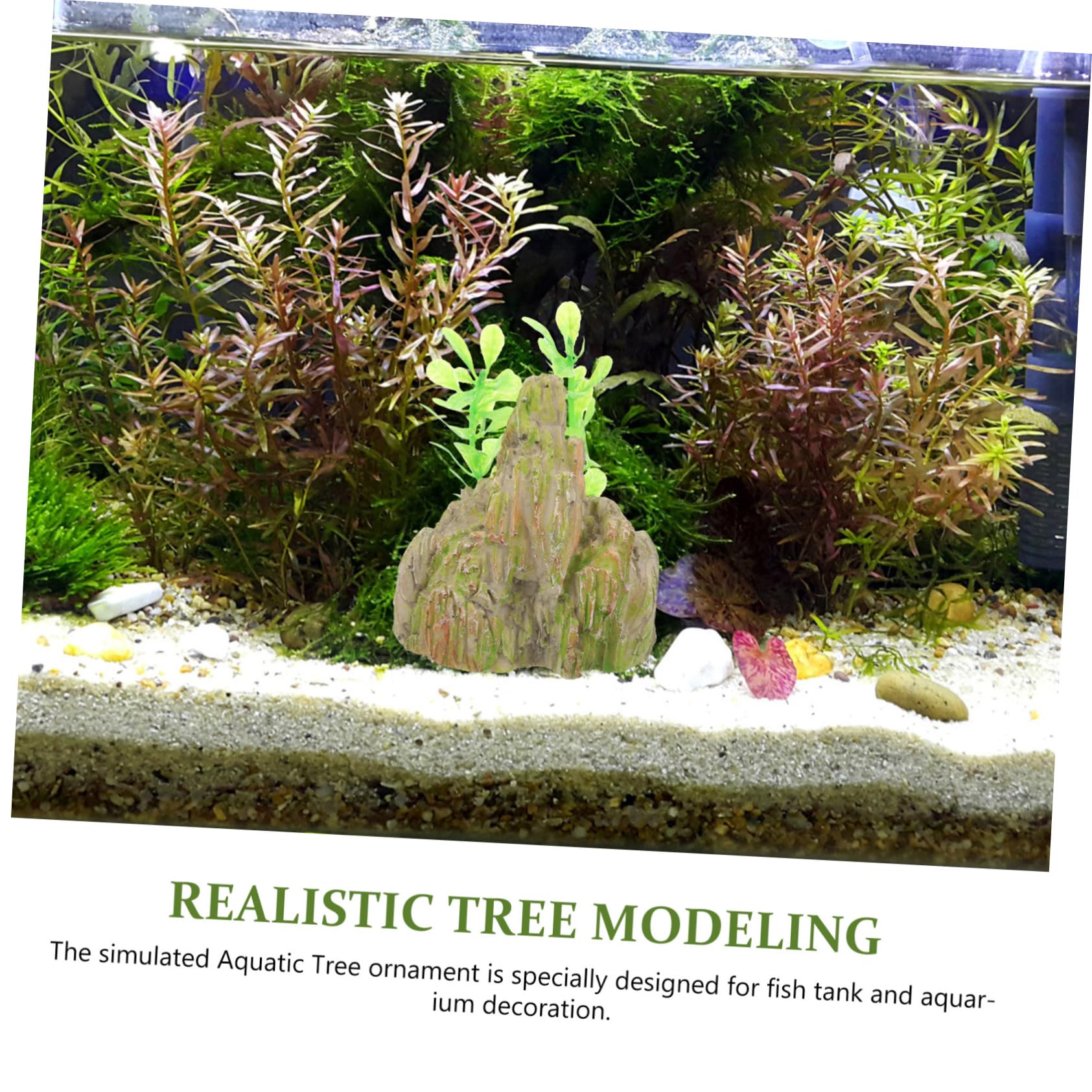 BESPORTBLE 4 Juegos Pecera Rocalla Paisajismo Planta Roca del Acuario Agua Equipo Decoración Pecera Adornos Pecera Decoraciones De Peceras Cueva De Piel De Pescado Resina 2 Piezas * 4