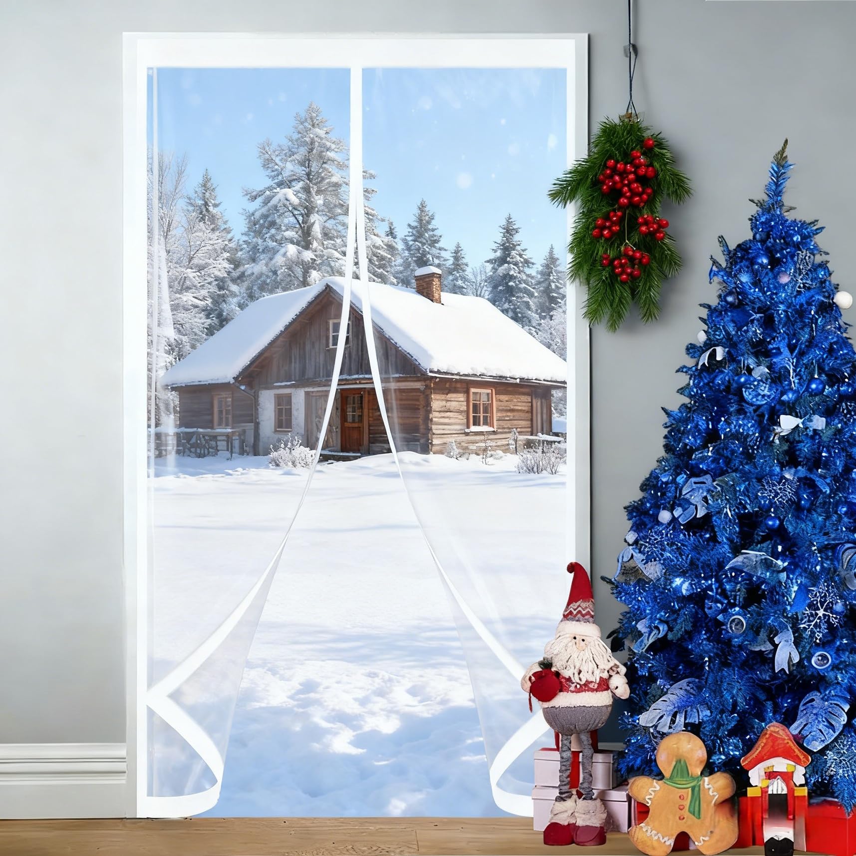 Magnetisch Warmtewerend Gordijn 128 x 255 cm Handsfree, Winter