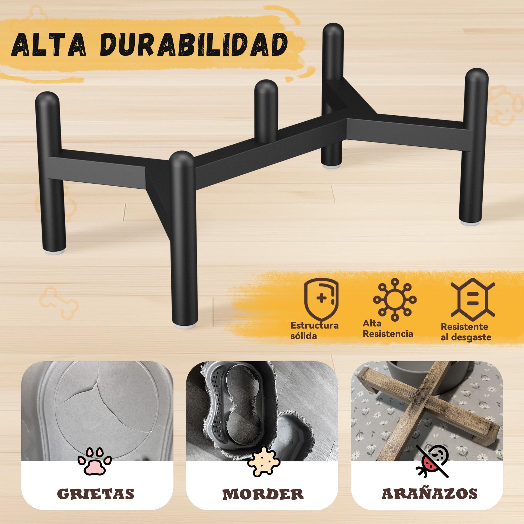 Comedero Perro Elevado Ceramica Doble - Soporte Acero Inoxidable con Cuencos de Cerámica Acanalado - Comedero con Bebedero para Perros Pequeños y Medianos - 350g / 660ml - Set di Natale