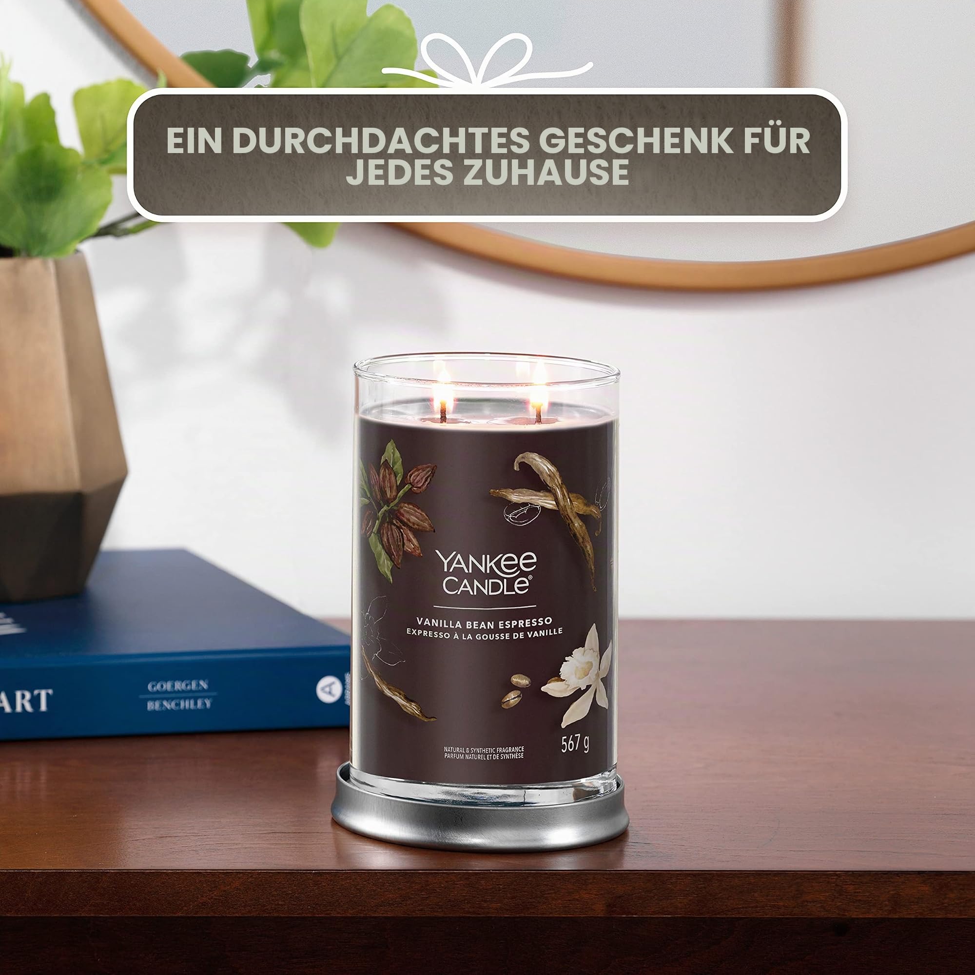 Yankee Candle Signature Duftkerze | große Tumbler-Kerze mit langer Brenndauer „Vanilla Bean Espresso“ | Soja-Wachs-Mix | Perfekte Geschenke für Frauen