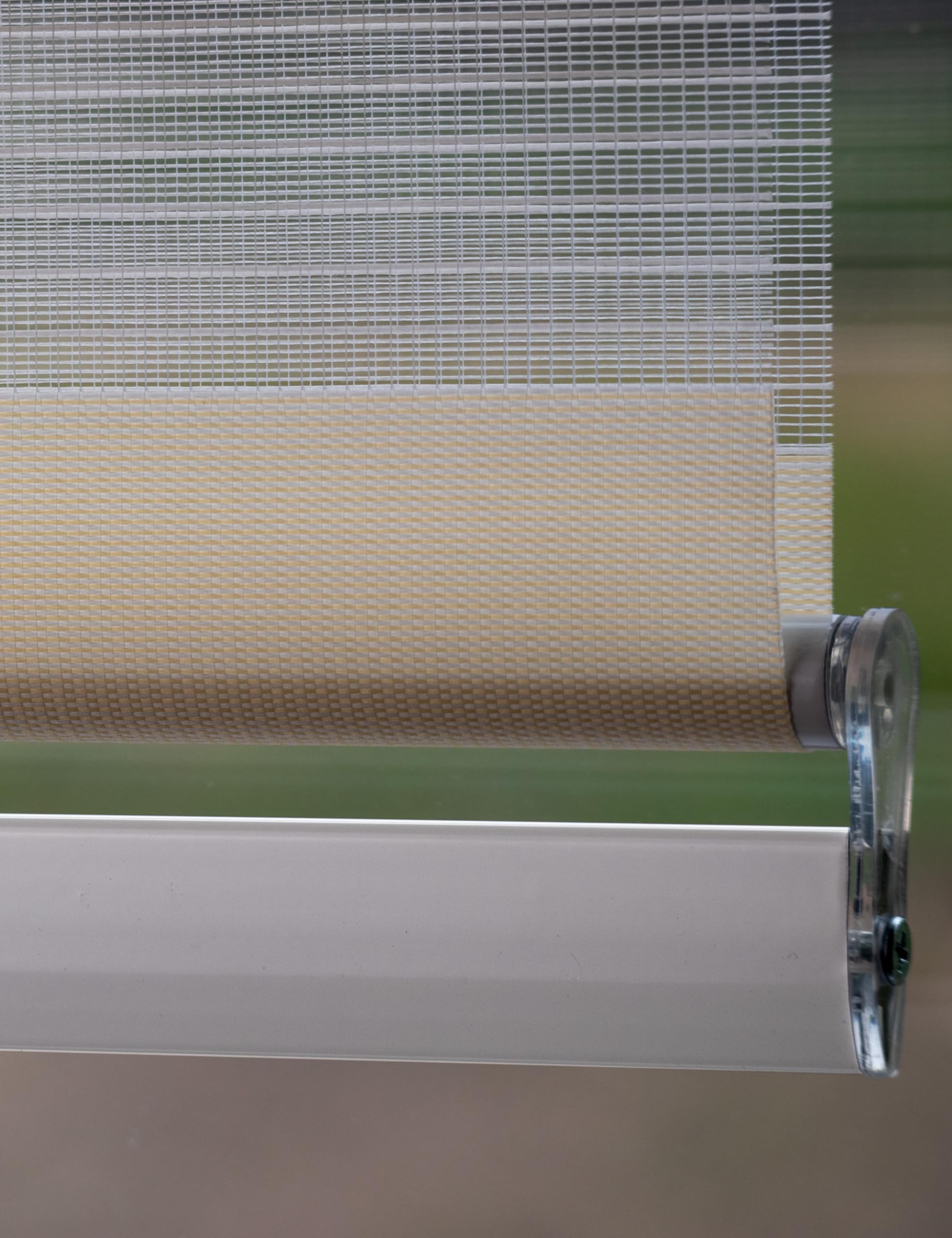 Premium Klemmfix Doppelrollo mit Kassette (Creme, 140 x 150 cm) - lichtdurchlässig & Blickdicht - Duo Vario Rollo für Fenster ohne Bohren (Stoffbreite 136 cm)