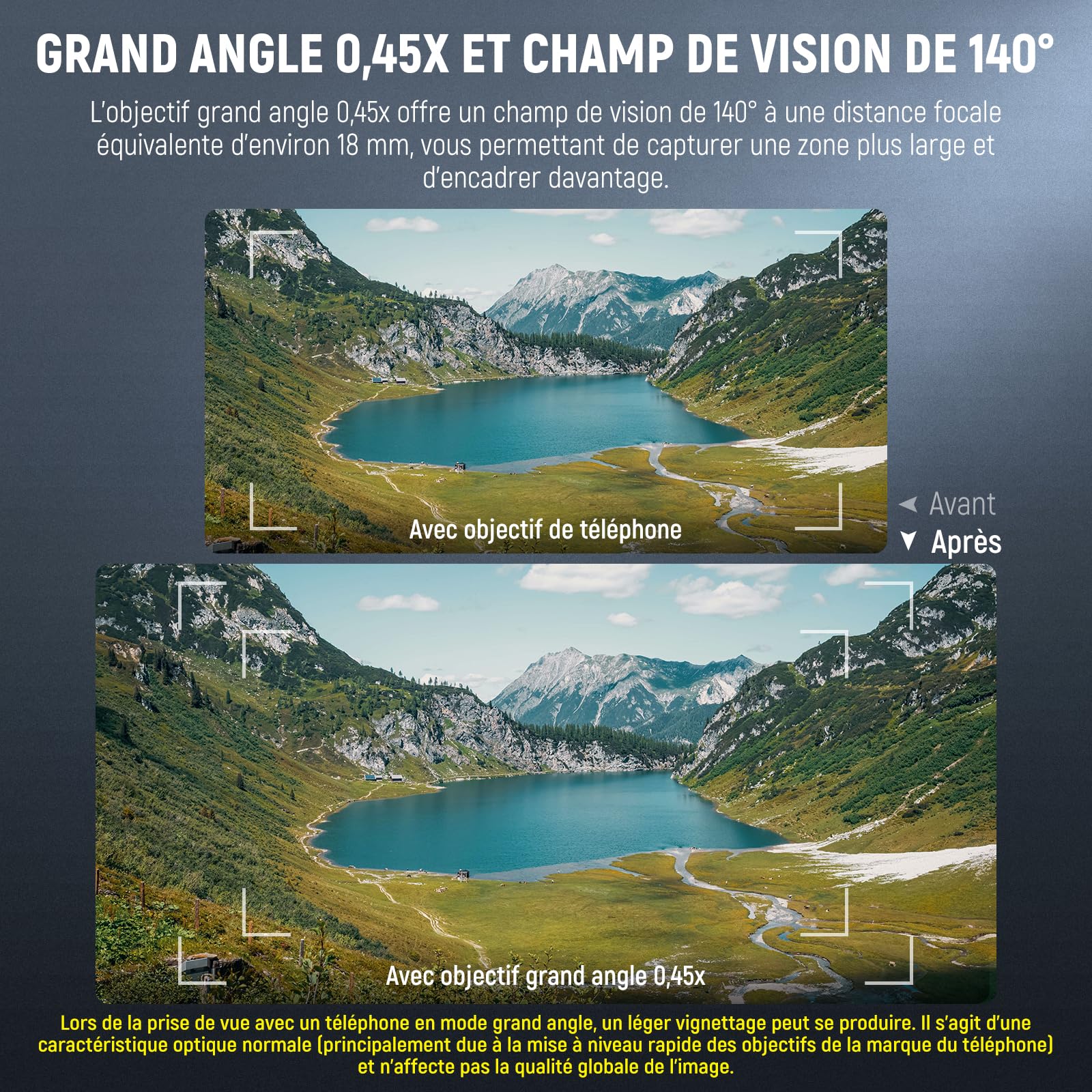 NEEWER BASICS Kit d'accessoires 2 en 1 pour objectif d'appareil photo de téléphone,grand angle HD 0,45x + macro 15x,pince d'objectif 37 mm,compatible avec iPhone,Samsung et Android,LS-67