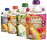 Happy Tot Organics Stage 4 Baby Food Pouches, Gluten Free, Vegan Snack, Fiber & Protein Fruit & Veggie Puree, Fruit & Veggie Variety Pack, 4 Ounce (Pack of 16)
