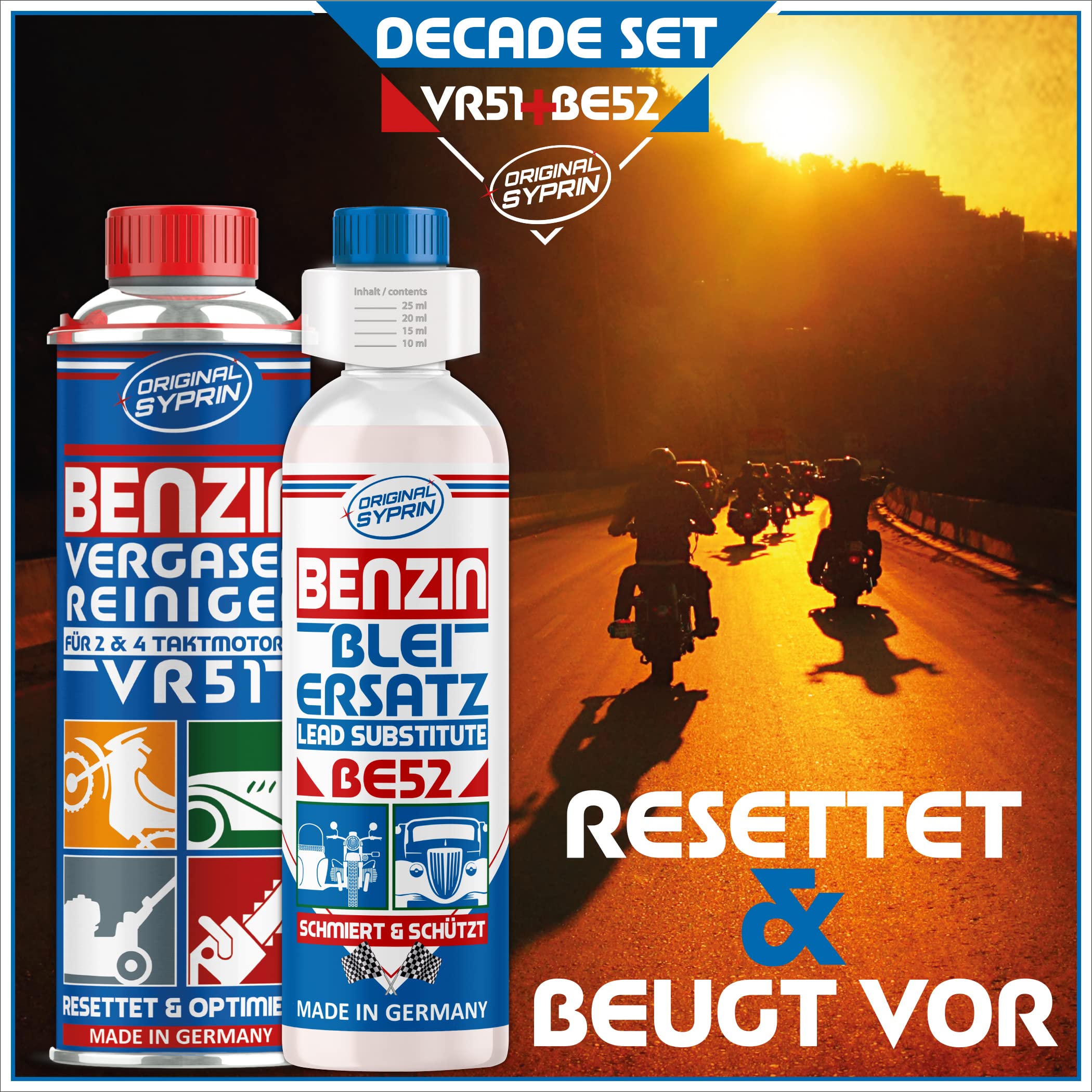 Original Syprin Vergaserreiniger und Bleiersatz, Blei-Zusatz | | Blei Additiv, Pflege für ältere Benziner Oldtimer & Motorräder als Prävention Made in Germany