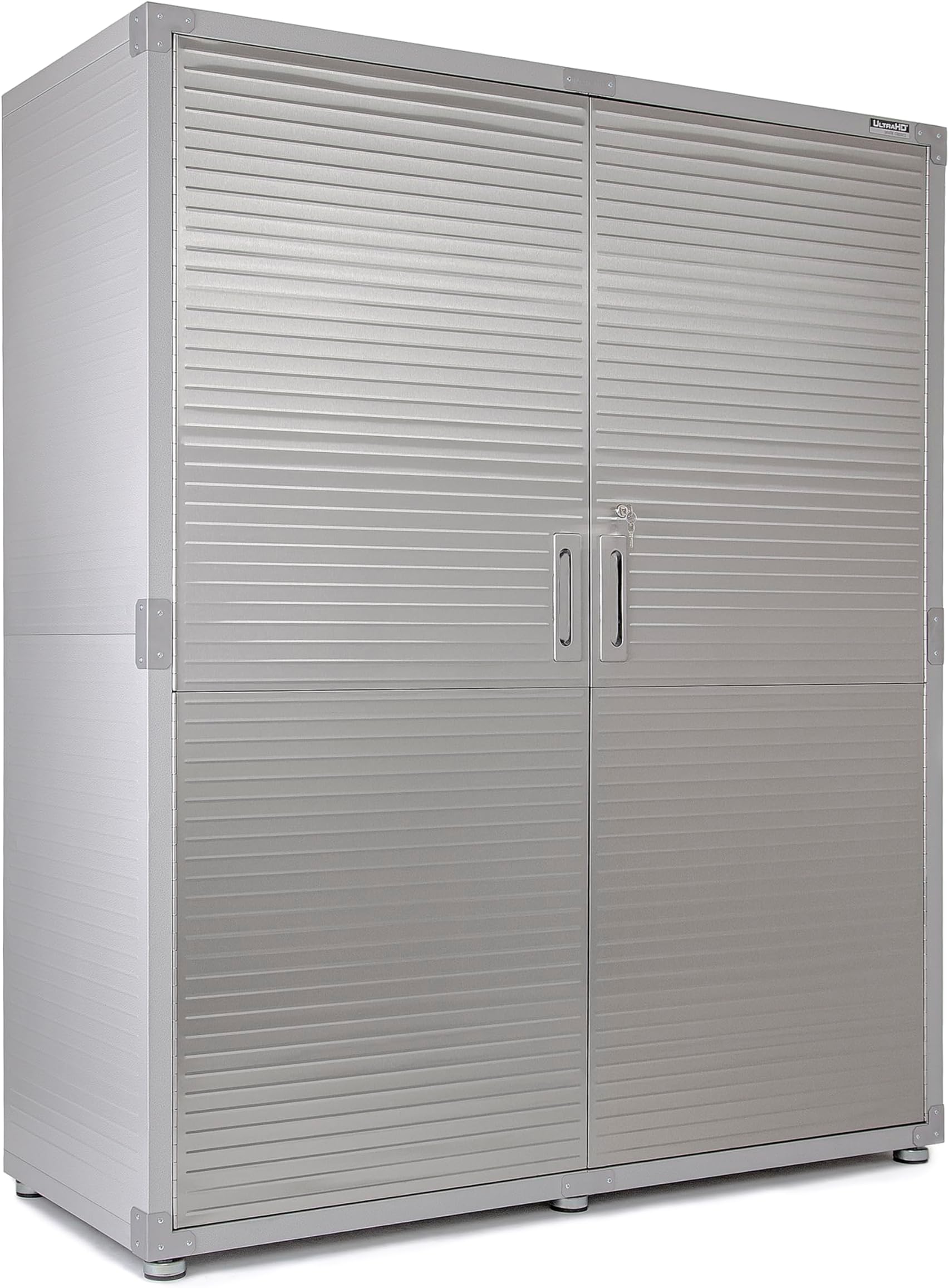 UltraHD Solid Steel Lockable Metal Storage Cabinet Locker Organizer, w/Adjustable Shelves for Garage, Warehouse, Office, Classroom, Granite, 60" W x 24" D x 72" H