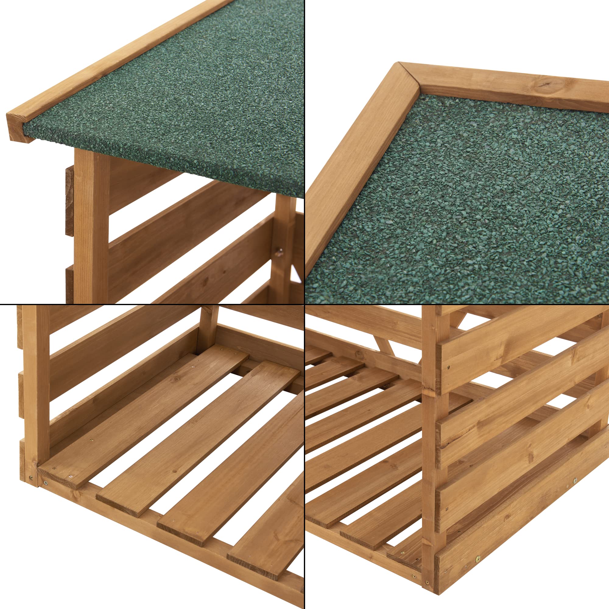 Legnaia da Esterno Abete con Tetto in Bitume Deposito Coperto per Legna da Ardere 123 x 116 x 64 cm