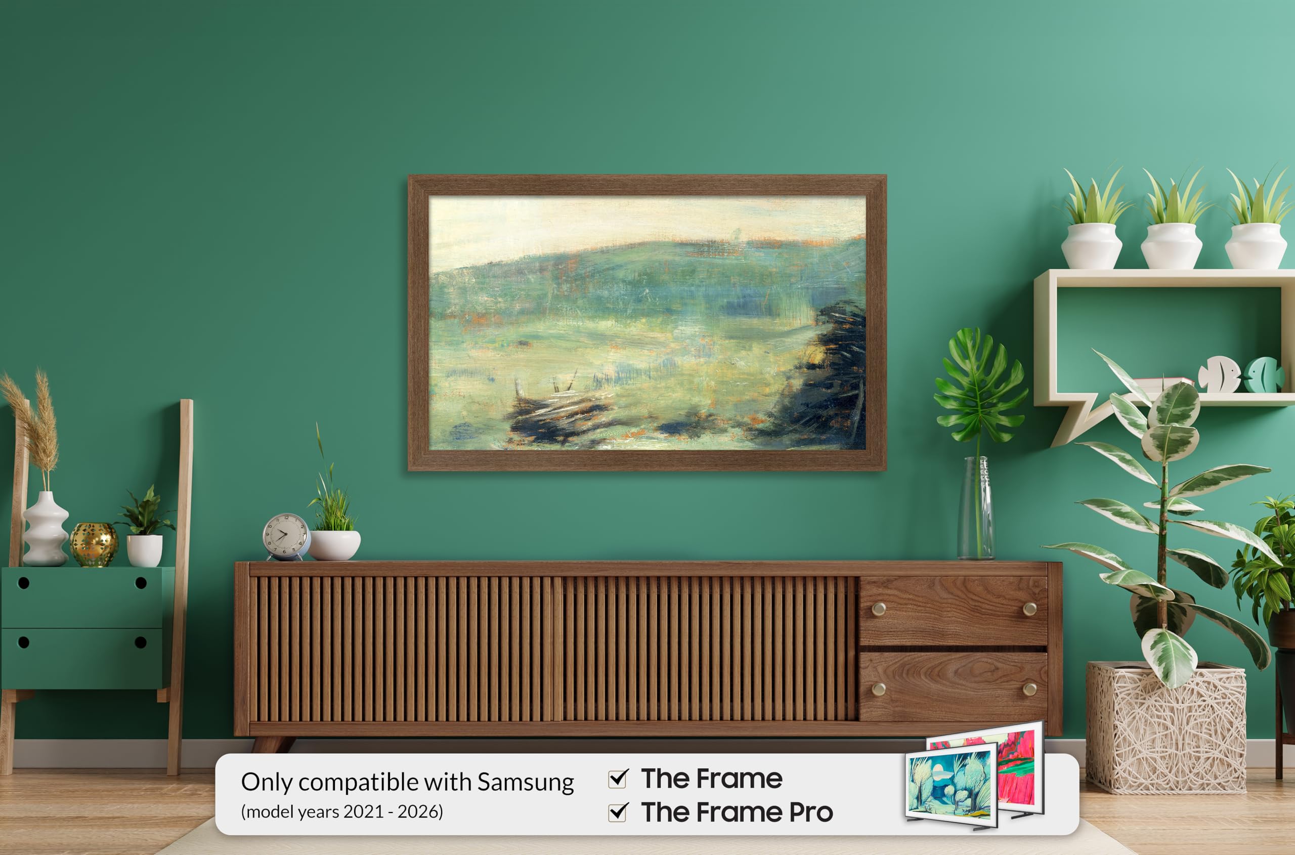  deco frame♡ Moldura de TV Deco de liga dourada pálida de 32 polegadas