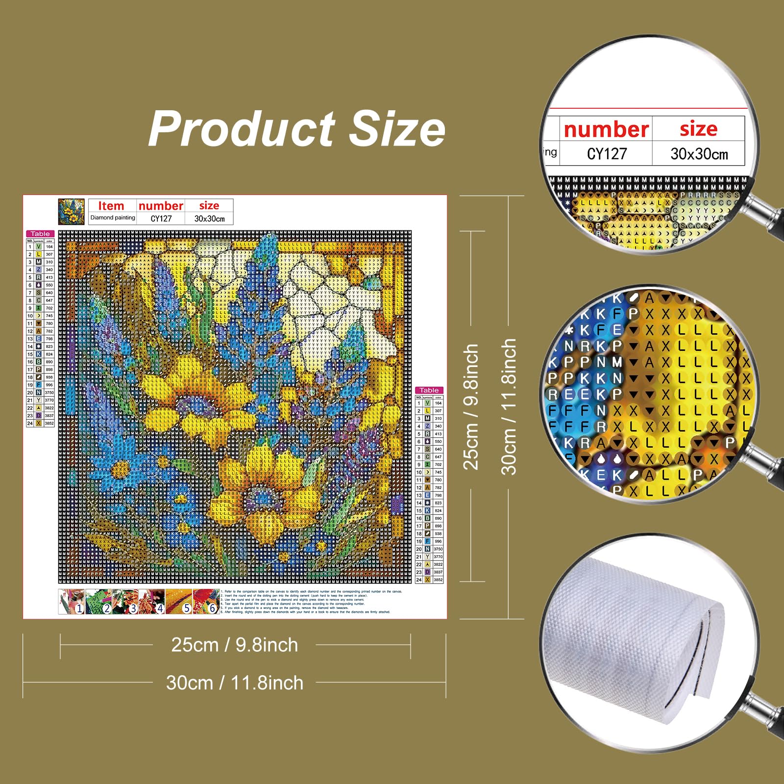 Stalente Diamond Painting Kits for Adults Sunflower 5D DIY Diamond Art Kits for Beginners Round Full Drill Diamond Painting for Home Wall Decoration Gift 30×30cm/12×12inch - Image 2